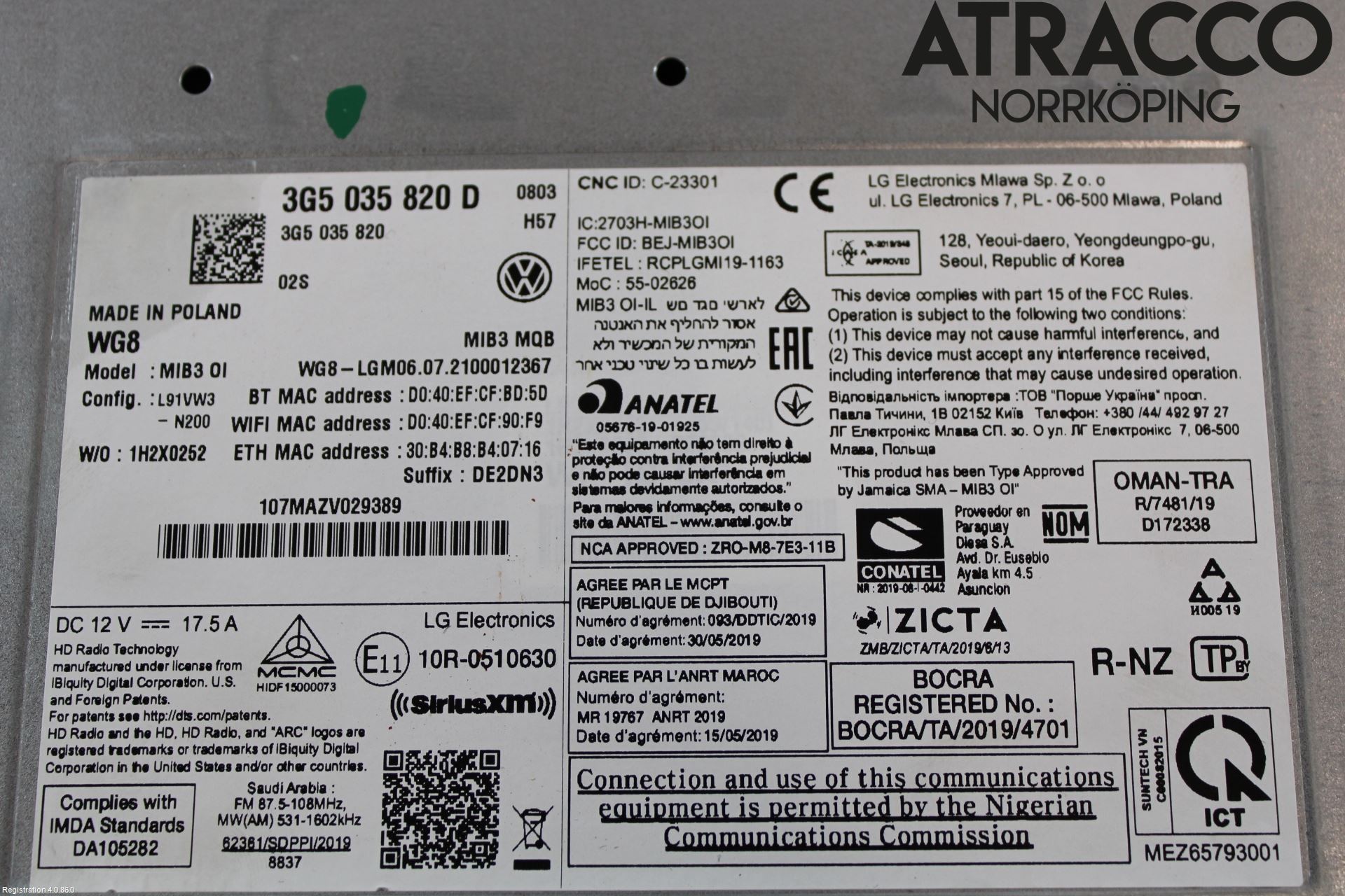 Volkswagen VW TIGUAN ALLSPACE 18- Cd Radio - Multimediapanel
