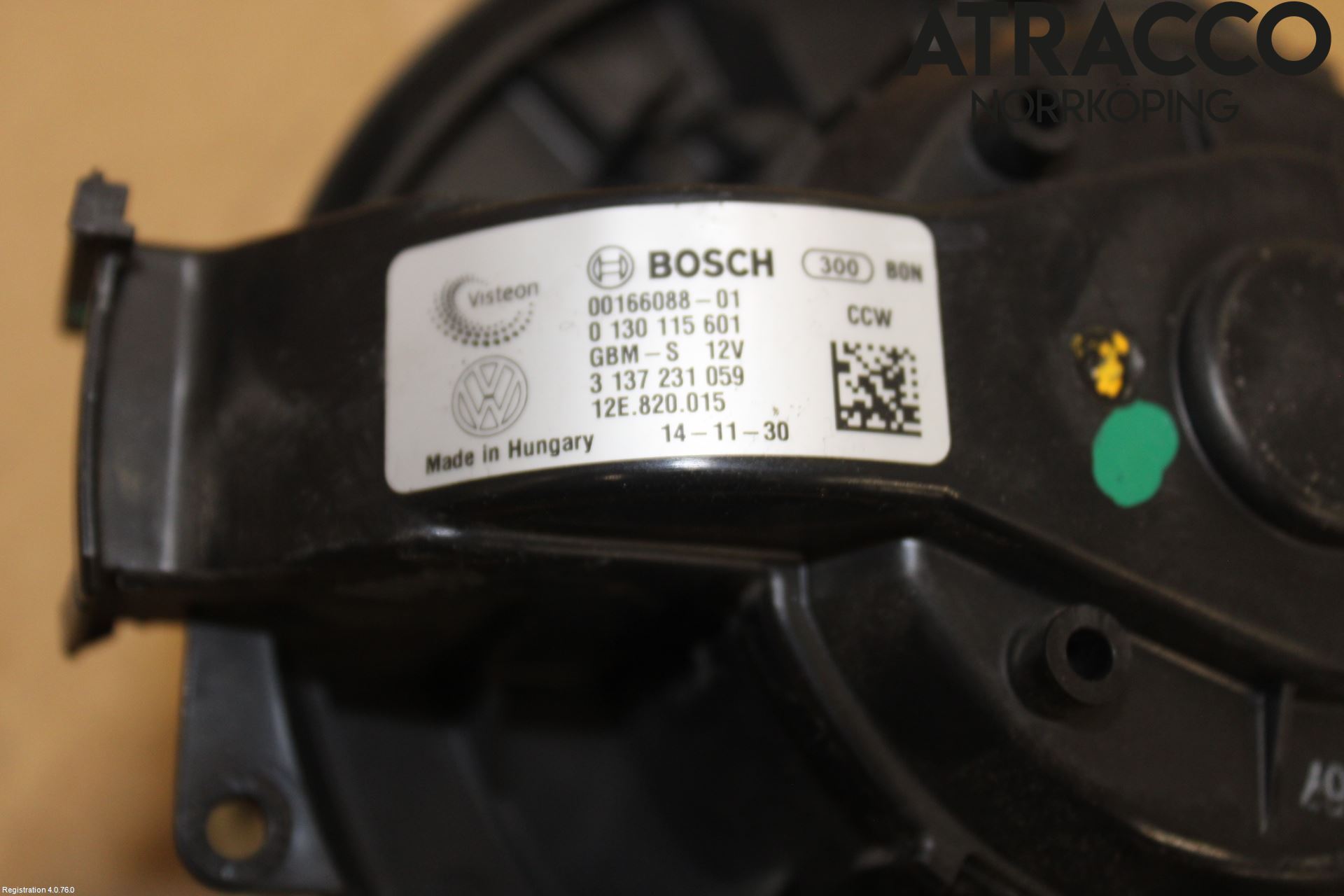 Volkswagen VW UP! / E-UP! Värmefläkt