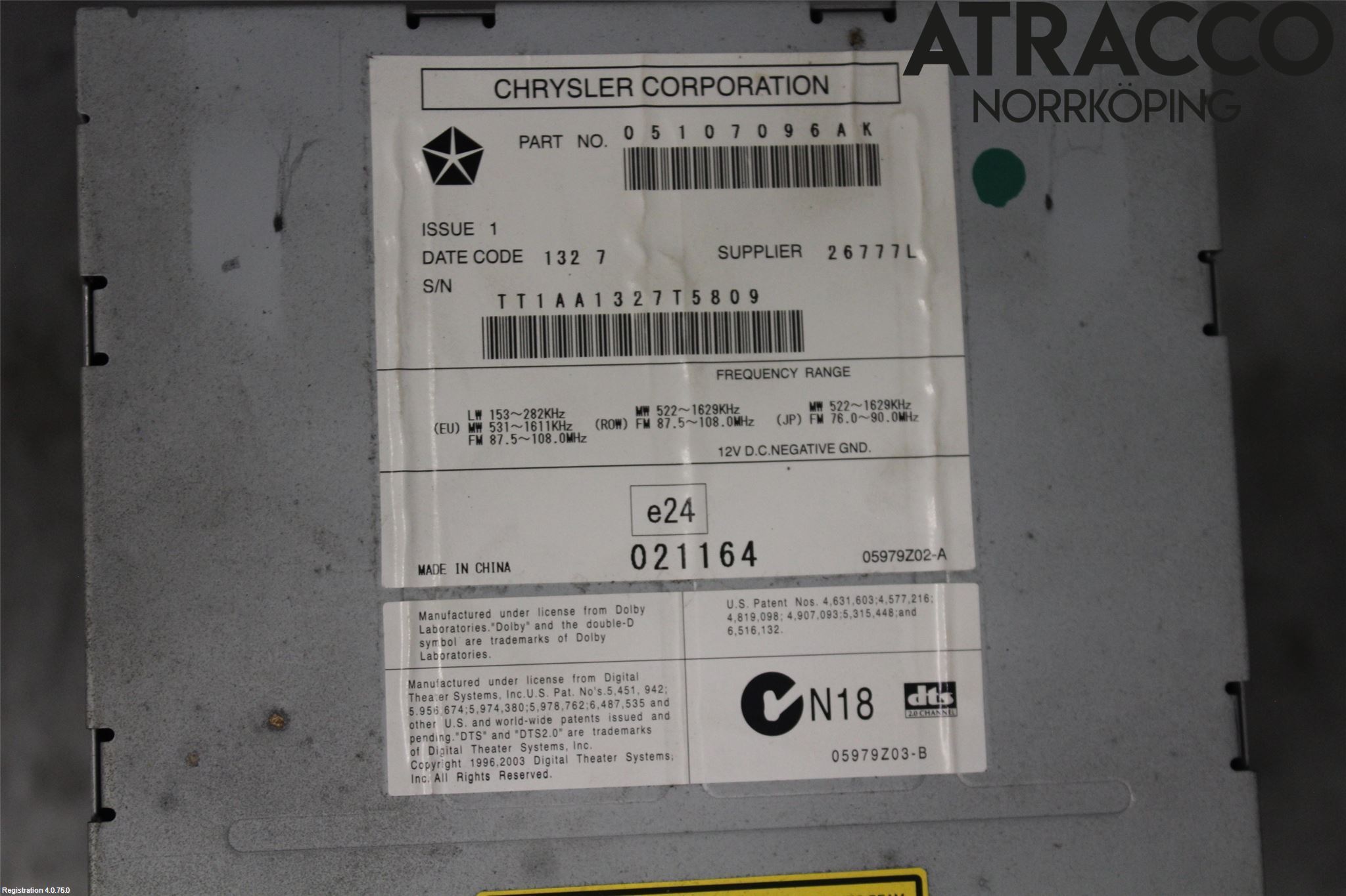 Dodge AVENGER Cd Radio - Multimediapanel