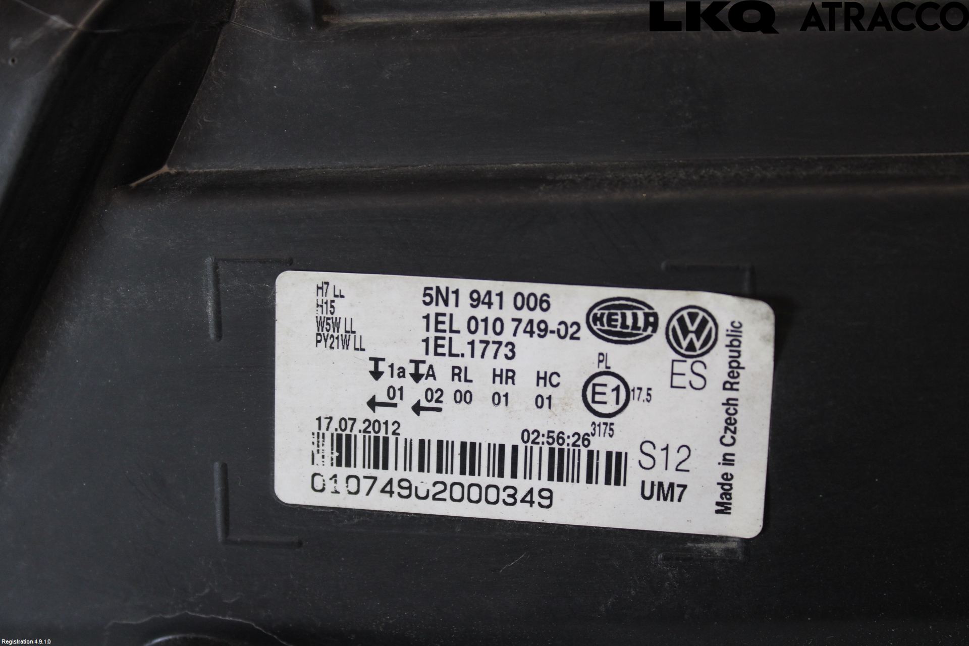 Volkswagen VW TIGUAN 07-16 Strålkastare Höger