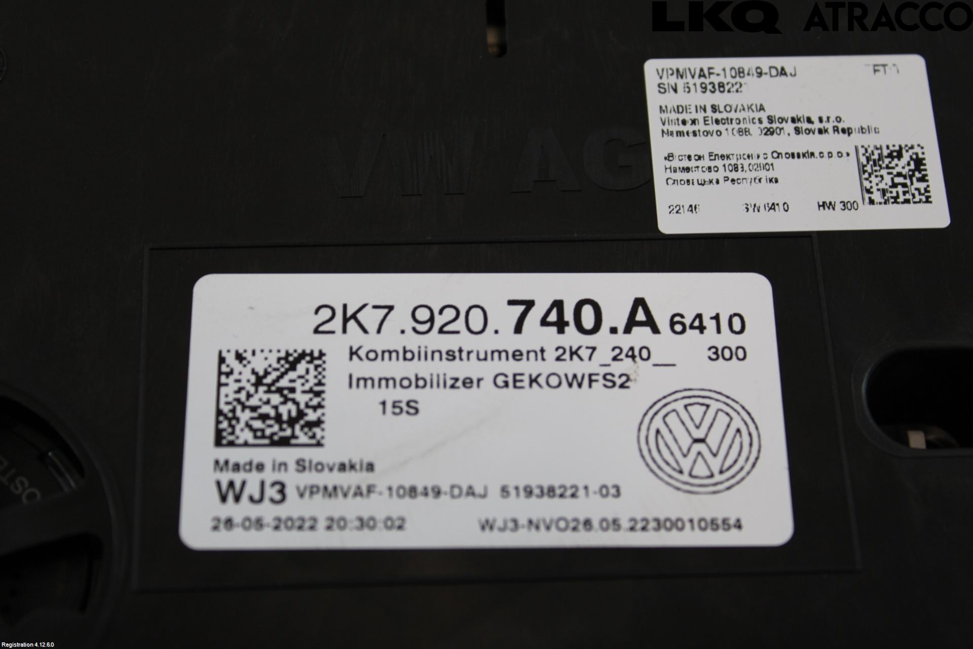 Volkswagen VW CADDY 21- Instrument Komb