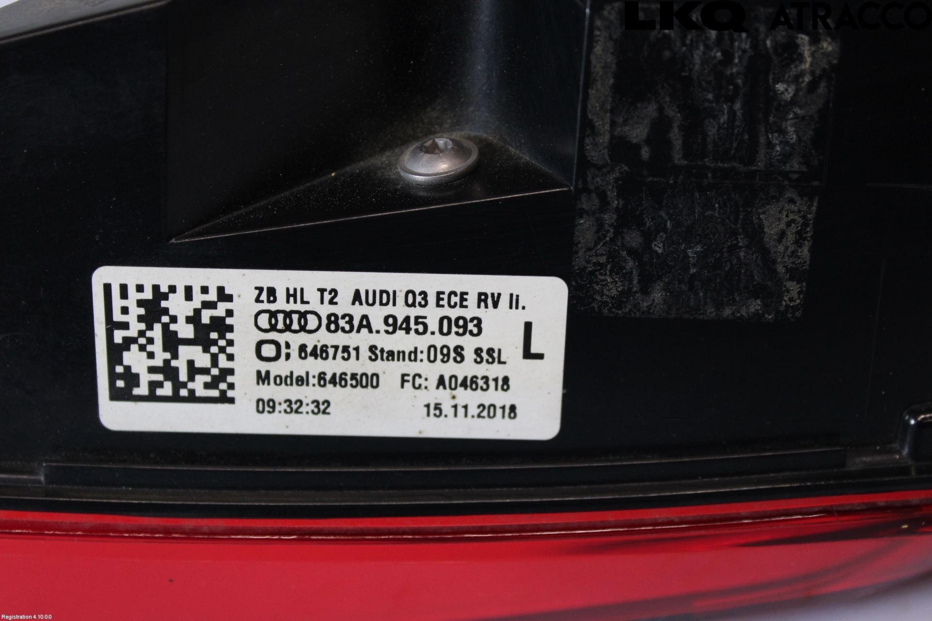 Audi Q3 F3 19- Bakljus Lucka Vä