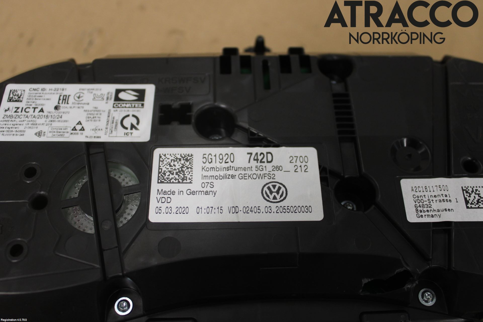 Volkswagen VW GOLF / E-GOLF VII 13-20 Instrument Komb