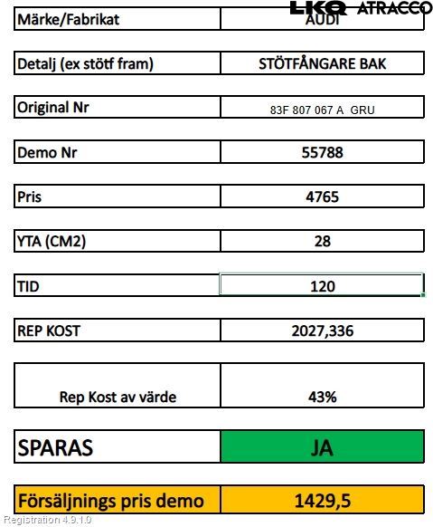 Audi Q3 F3 19- Stötfångarbeklädnad Bak