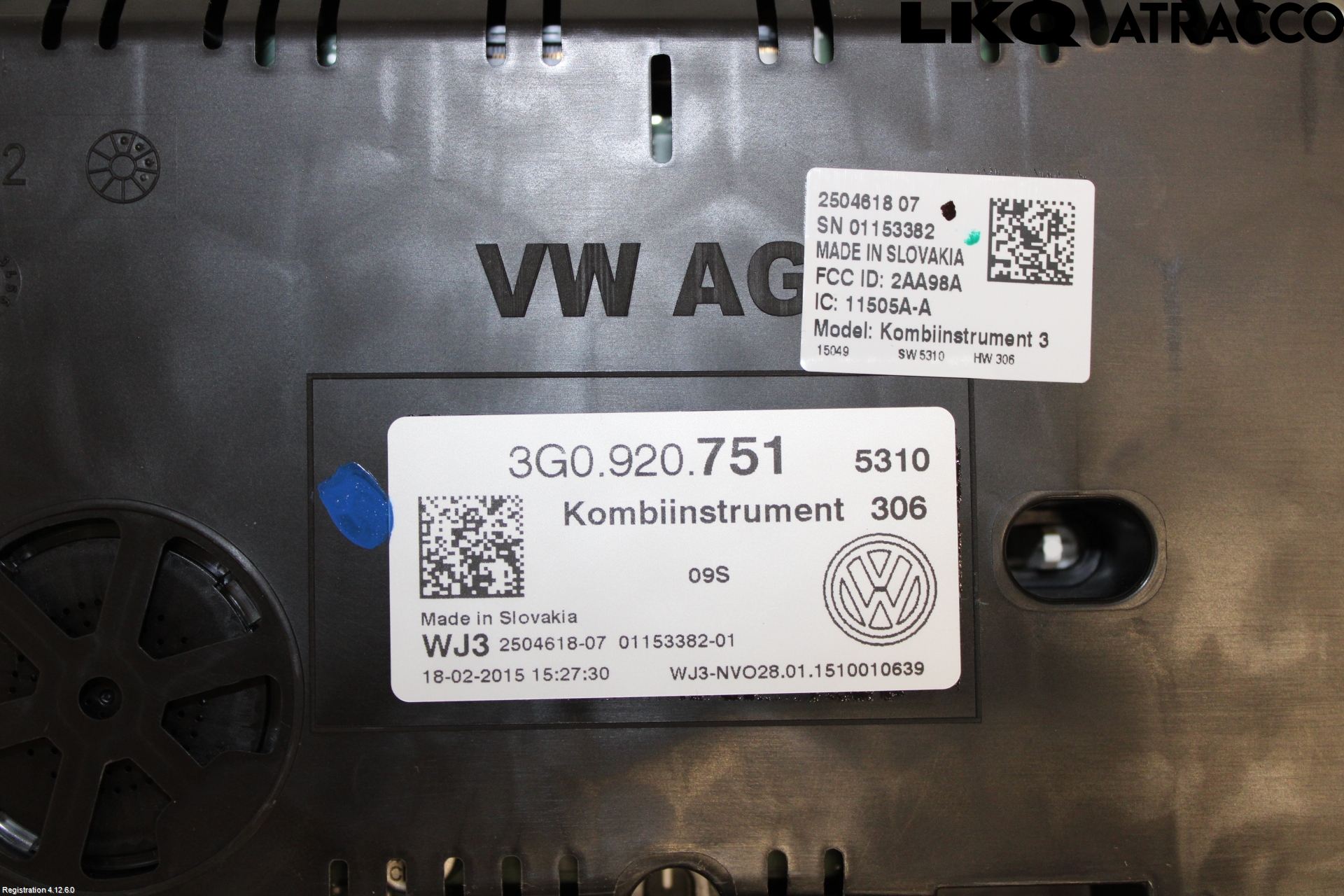 Volkswagen VW PASSAT 15-19 Instrument Komb