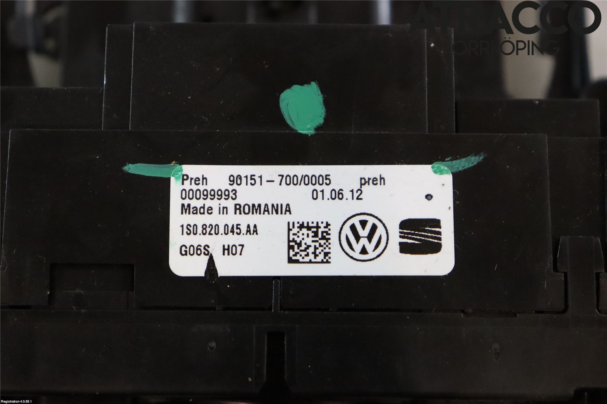 Volkswagen VW UP! / E-UP! Värmereglage