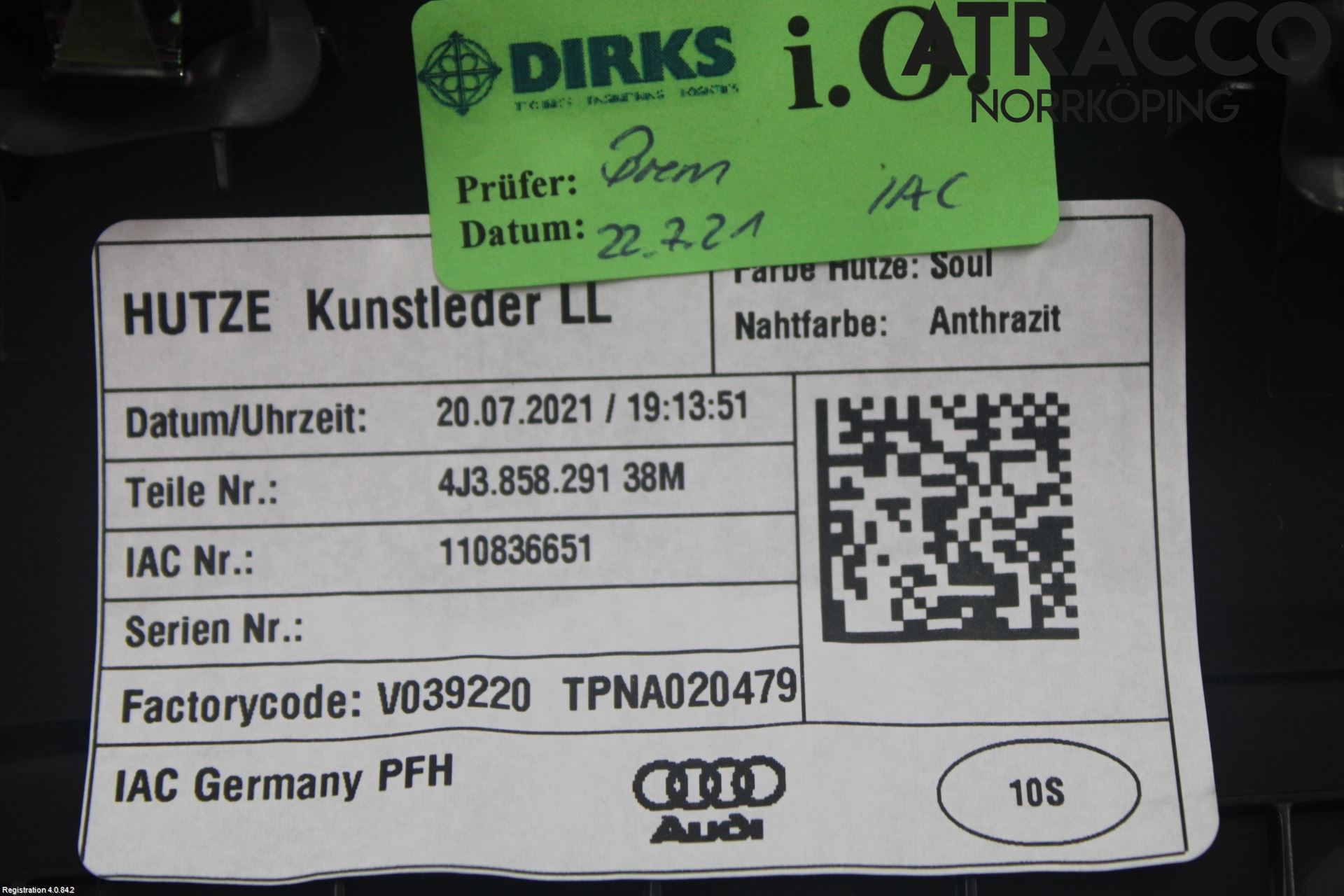 Audi E-TRON GT FW 21- Instrumentbräda Inlägg-Dekorlist