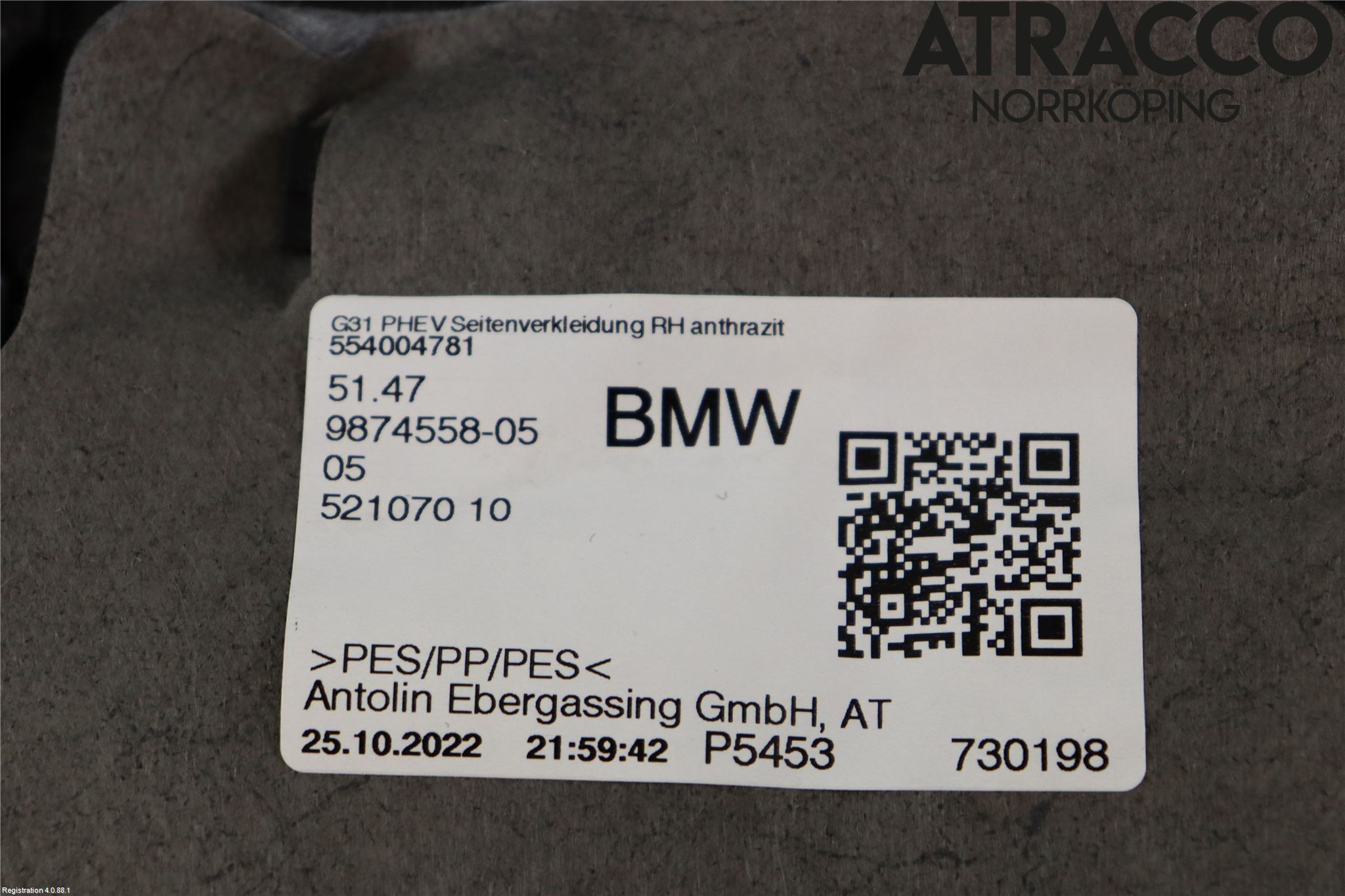 BMW 5 G30/G31/F90 17-23 Inredning Sidoklädsel