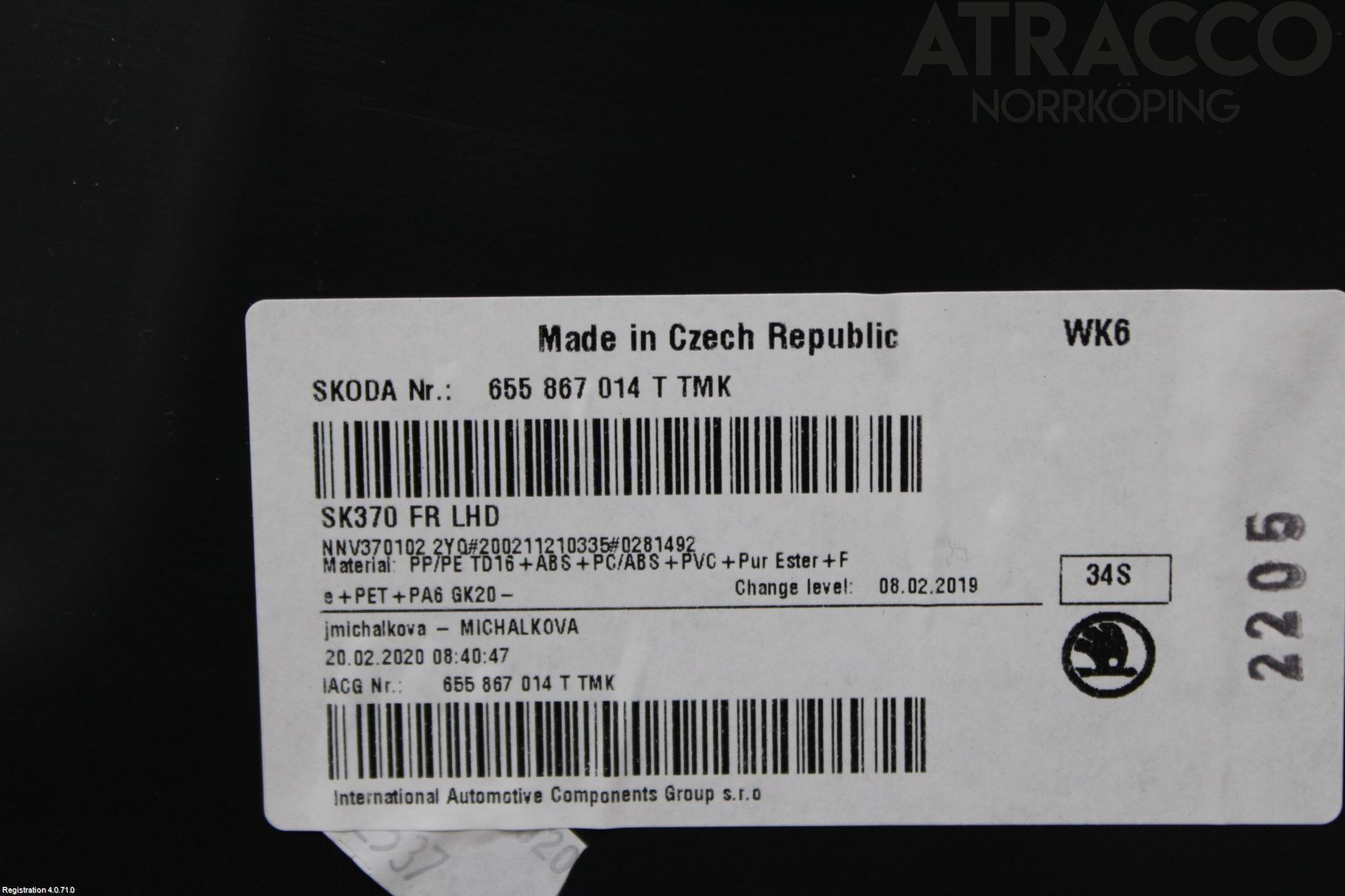 Skoda KAMIQ 20- Dörrklädsel Hö