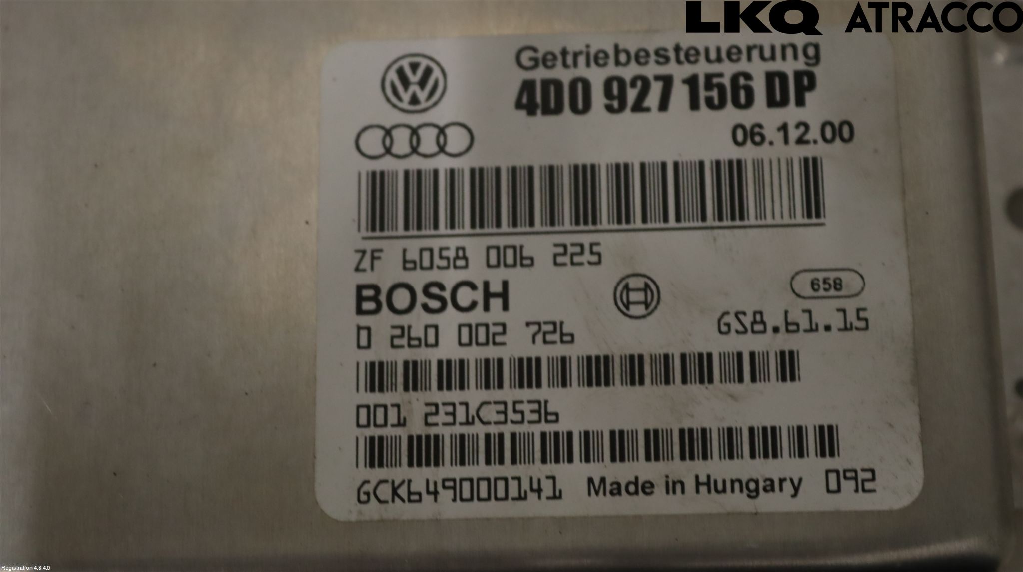 Audi A8/S8 4D 94-02 Styrenhet Växellåda