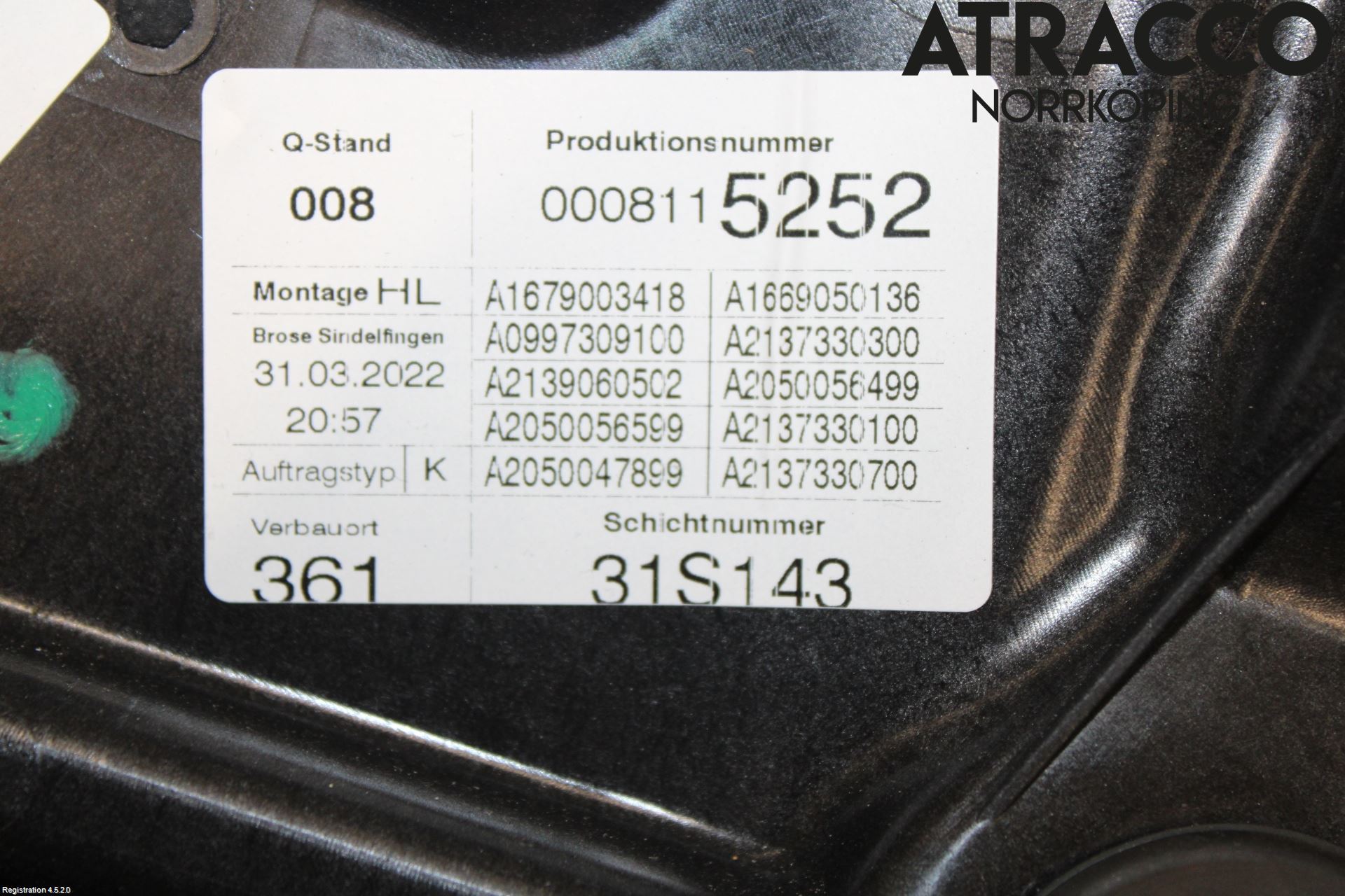 Mercedes-Benz MB E-KLASS (W213) 16-23 Fönsterhiss El Kompl