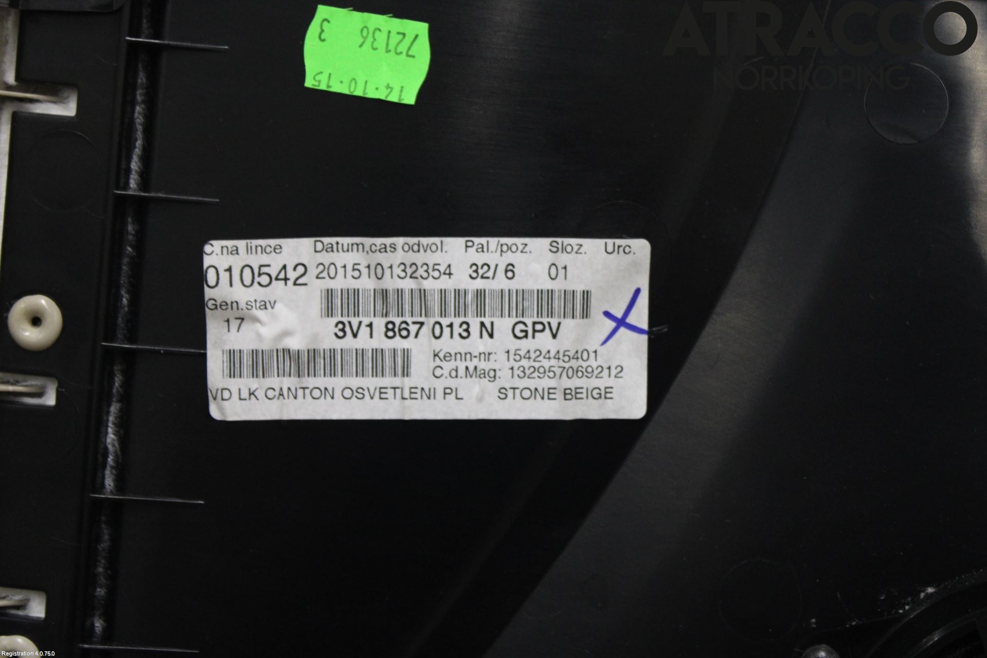 Skoda SUPERB 09-15 Dörrklädsel Vä