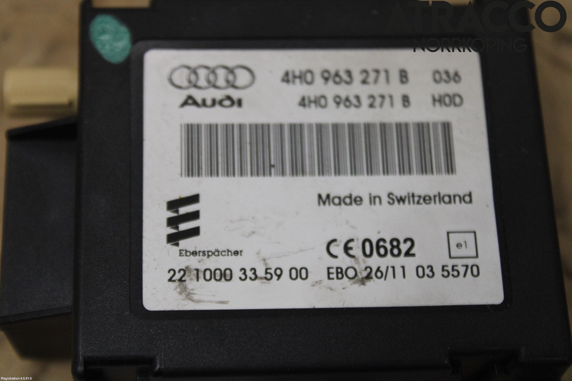 Audi A8/S8 4H 10-17 Styrenhet Bensin-Dieselvärmare