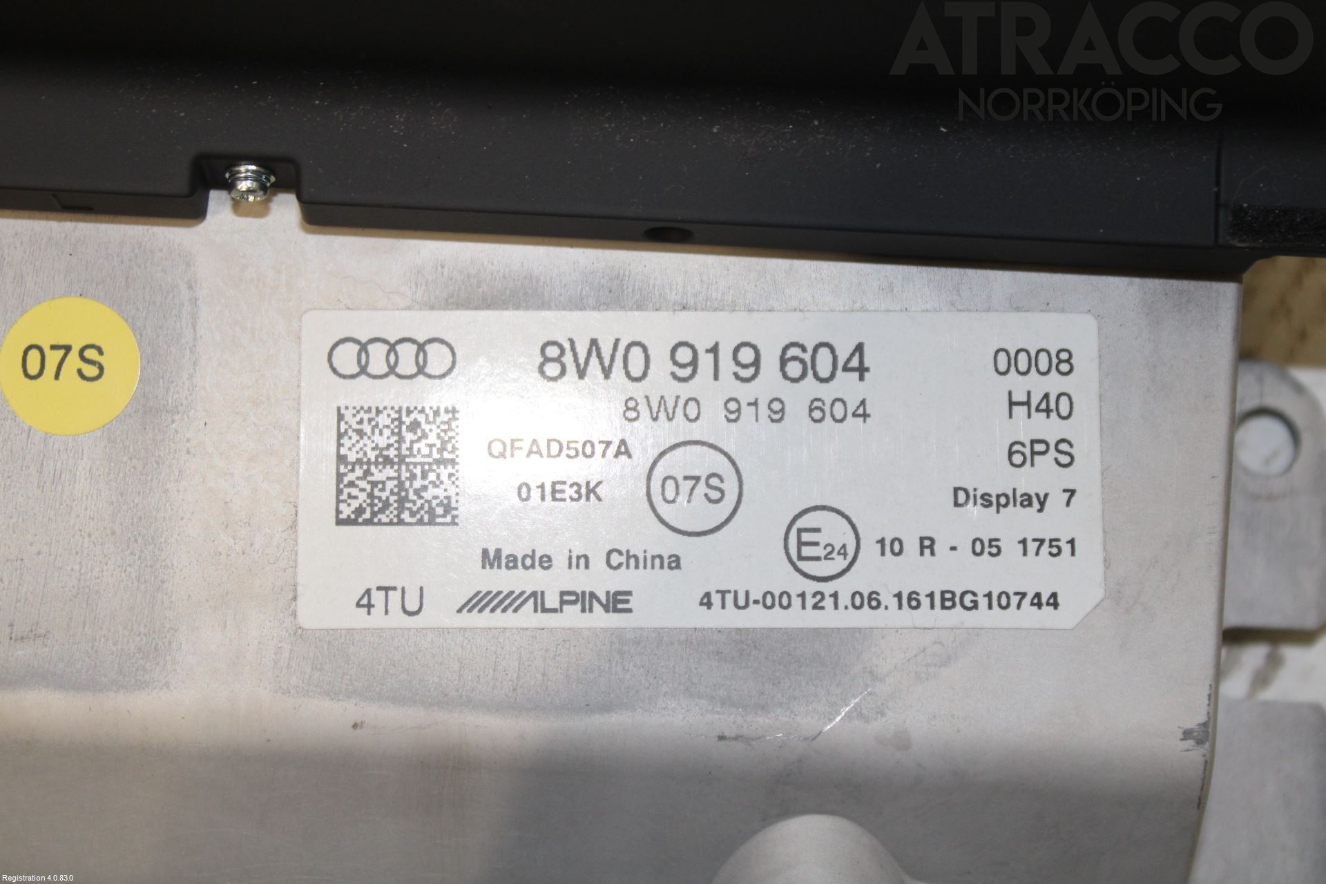 Audi A4/S4 B9 16-19 Multifunktionsdisplay