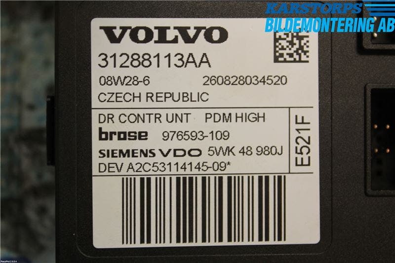 Volvo S40 08-12 Fönsterhissmotor