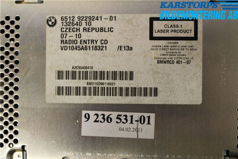 BMW 1 E87/81 5D/3D 03-11 Cd Radio - Multimediapanel