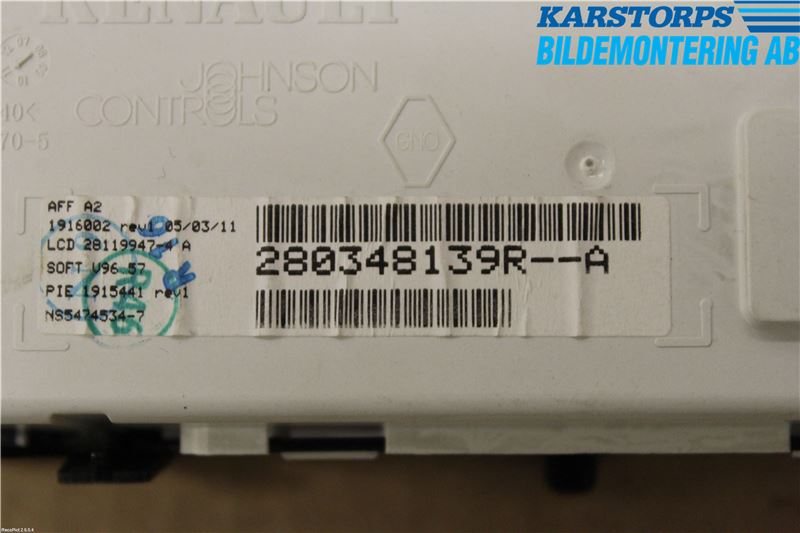 Renault CLIO III  09-12 Kontrolldisplay