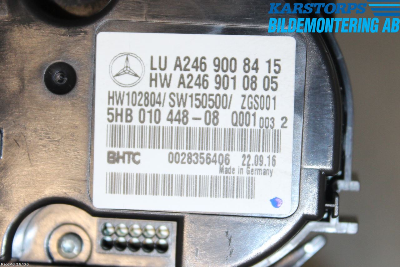 Mercedes-Benz MB CLA-KLASS (C117/X117) 13-19 Värmereglage