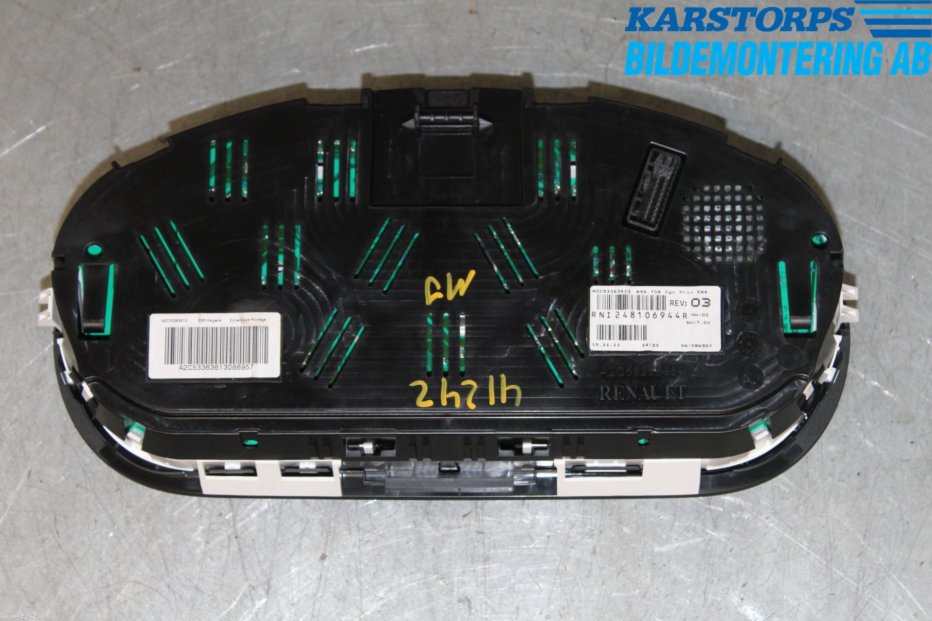 Renault MEGANE III 09-15 Instrument Komb