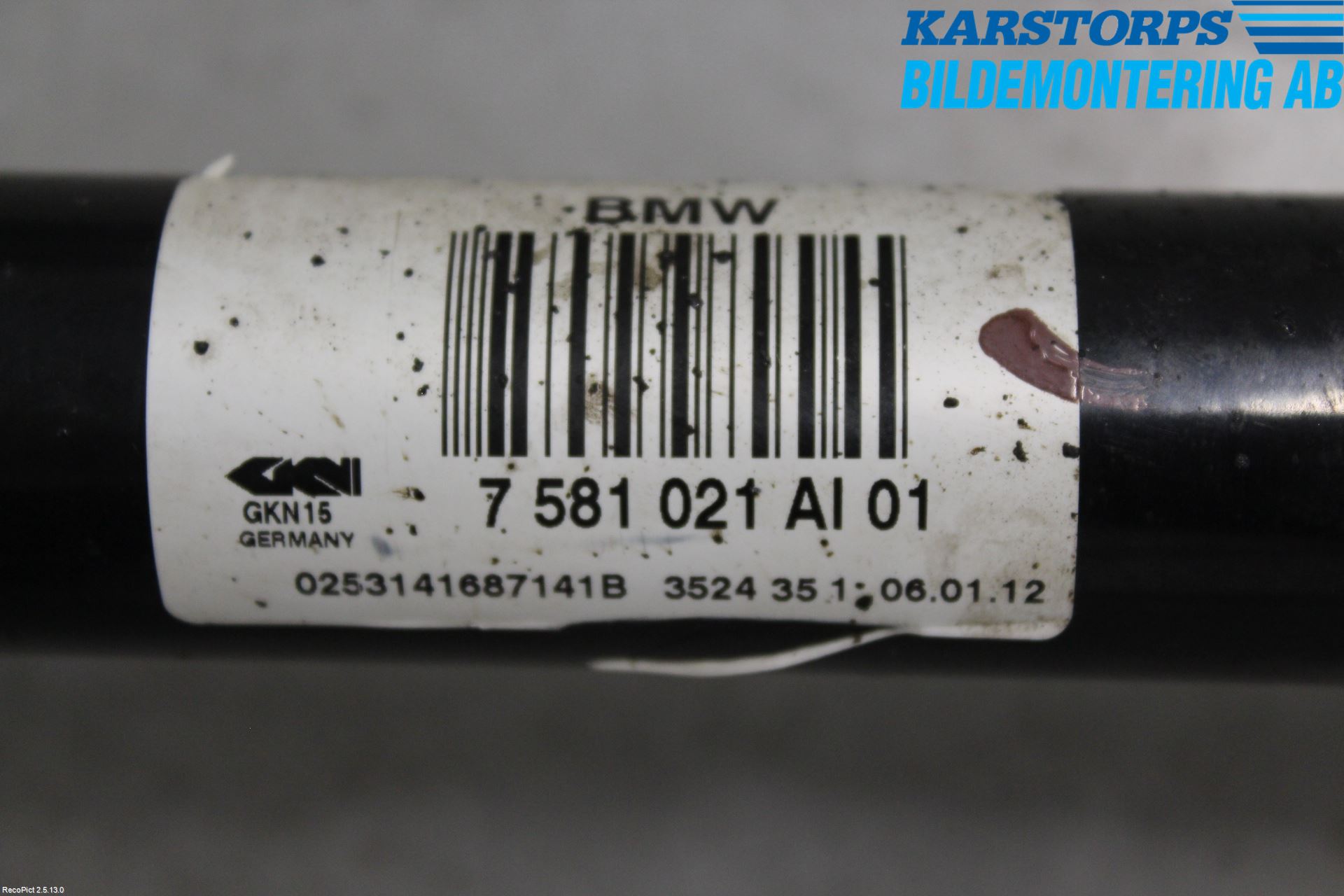 BMW 5 F10/F11/F18 09-17 Drivaxel Bak Vänster