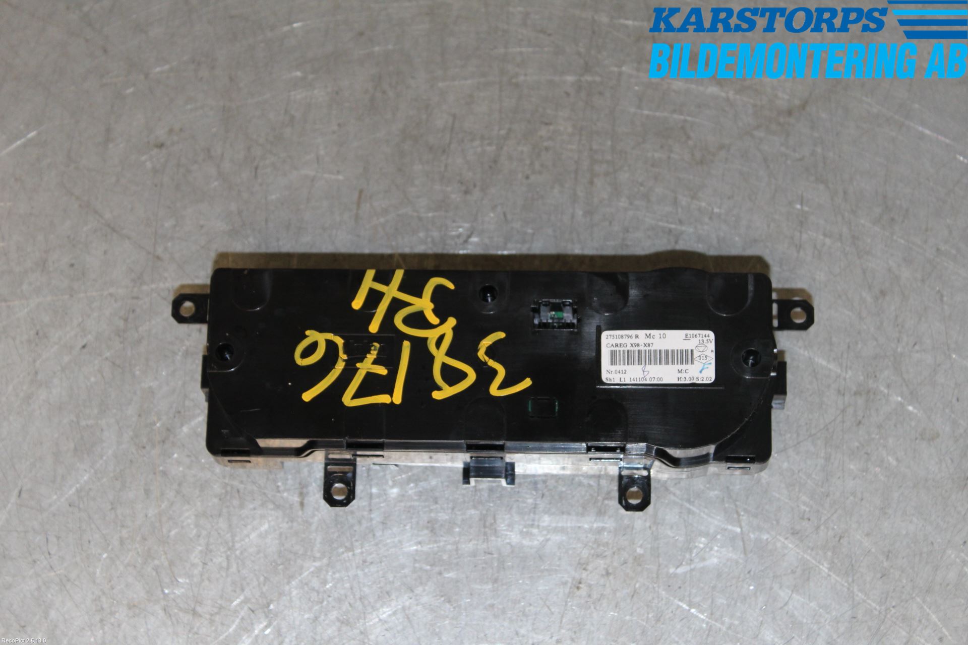 Renault CAPTUR 13-19 Värmereglage