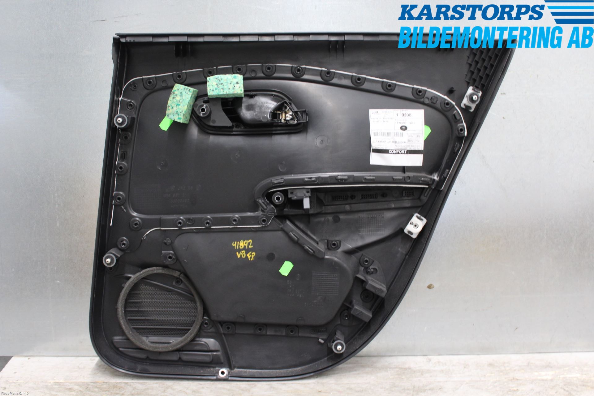 Volkswagen VW POLO 10-17 Dörrklädsel Vä