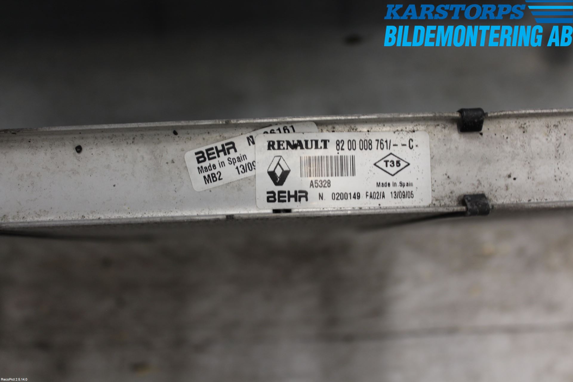 Renault LAGUNA II   05-07 Laddluft-Intercooler Kyl