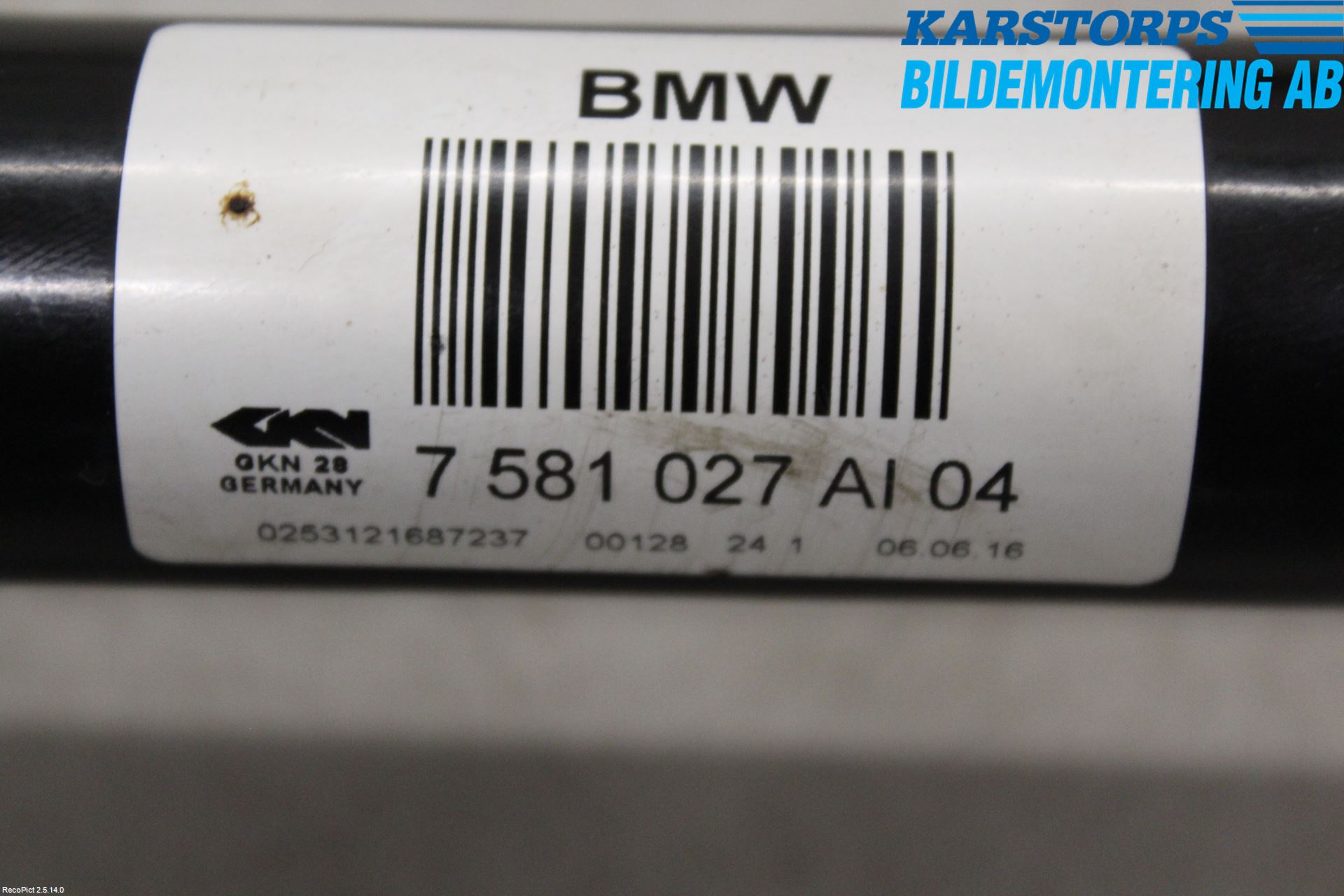 BMW 5 F10/F11/F18 09-17 Drivaxel Bak Vänster