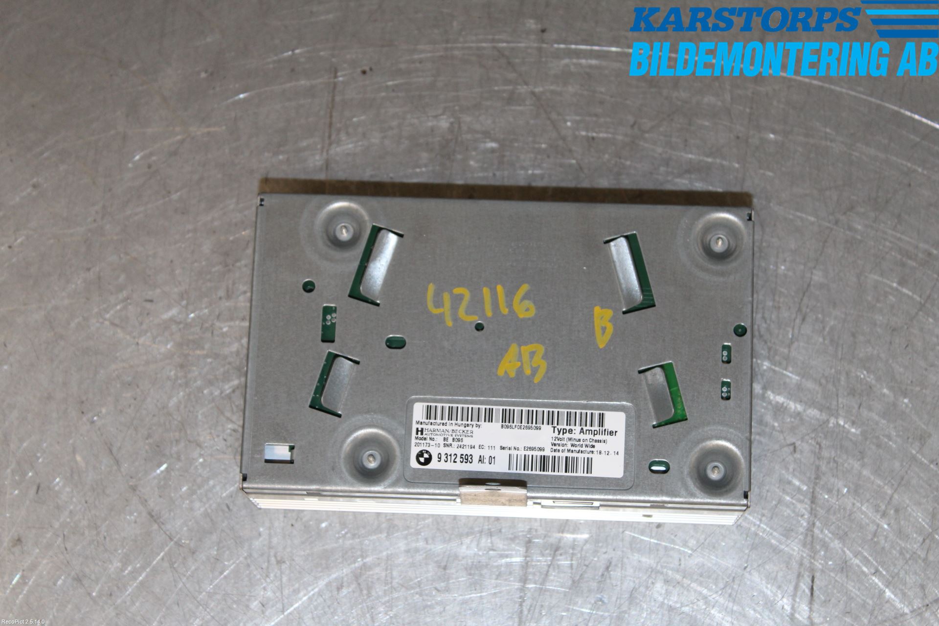 BMW 5 F10/F11/F18 09-17 Radio-Stereo Förstärkare