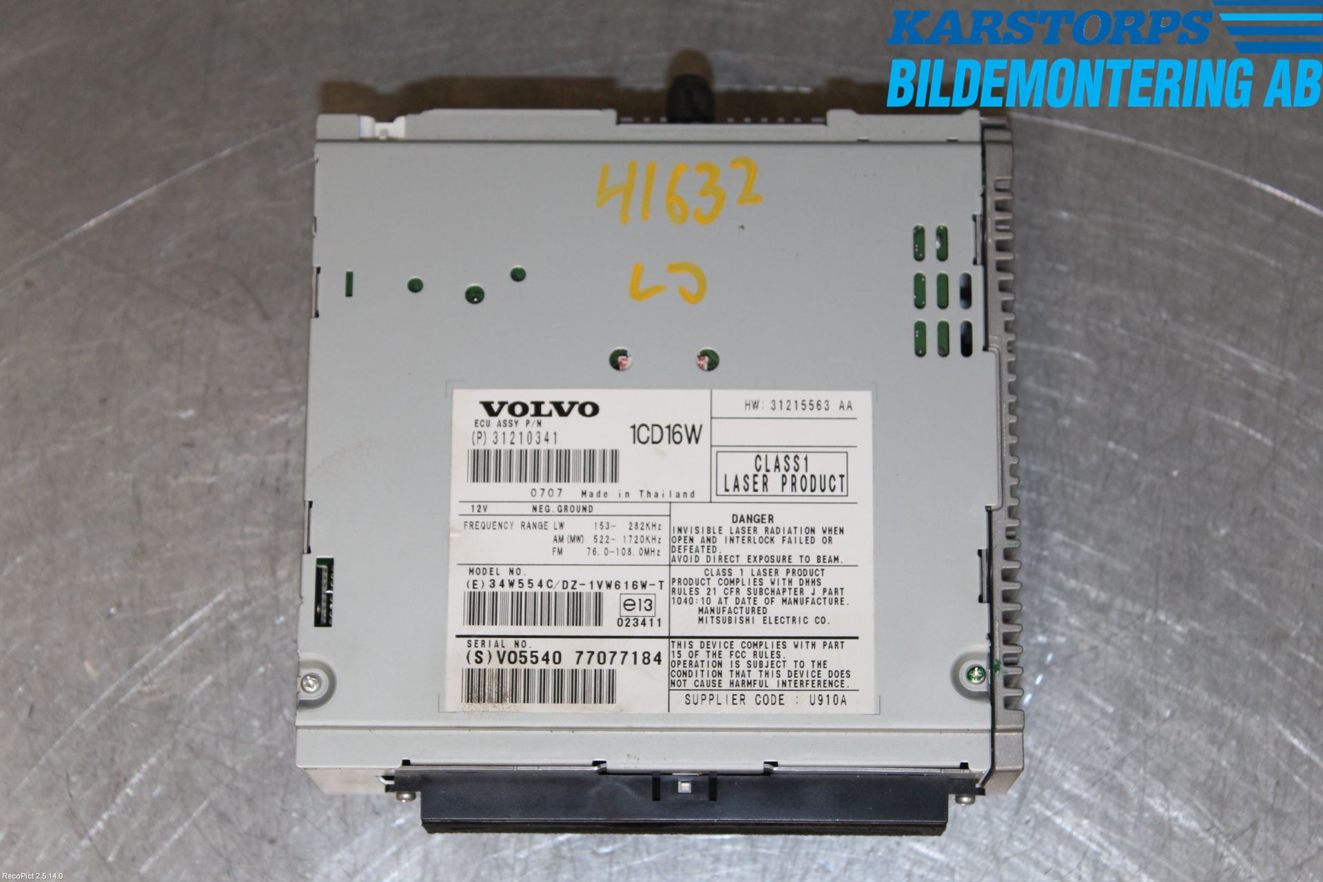 Volvo V50 08-12 Cd Radio - Multimediapanel