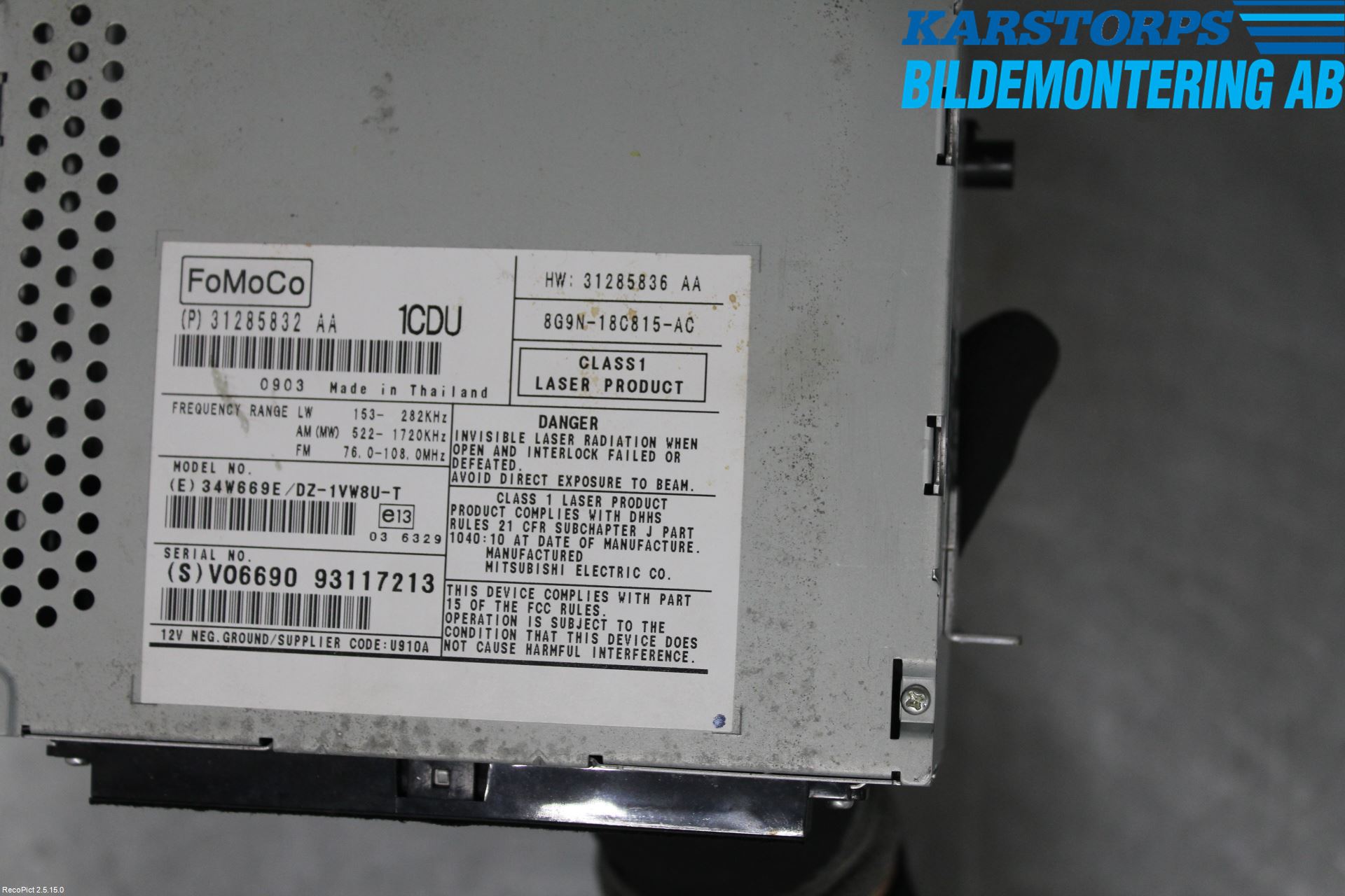 Volvo XC60 09-13 Cd Radio - Multimediapanel