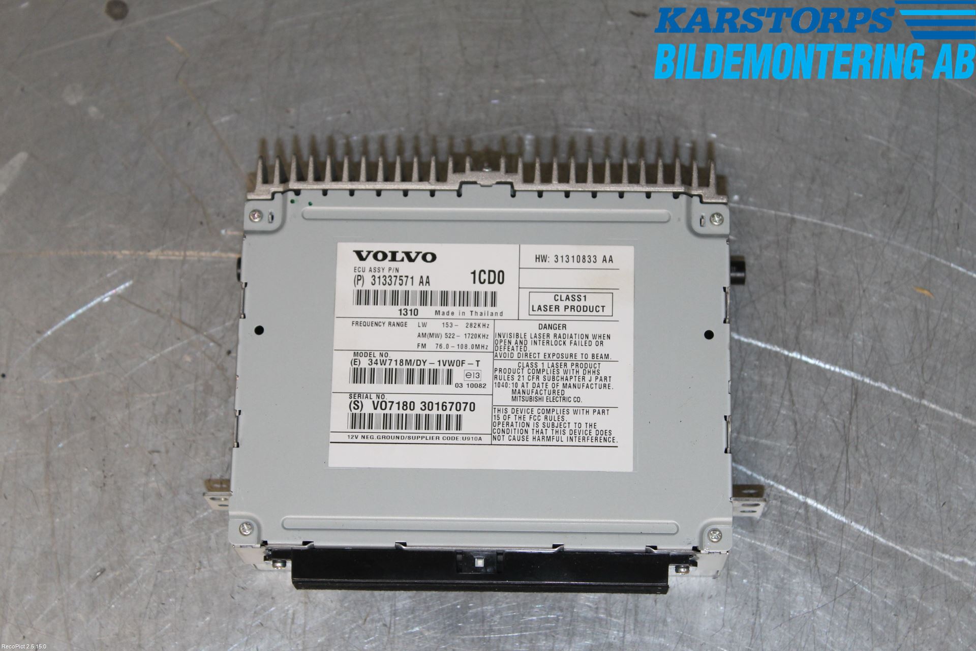 Volvo S60 14-18 Cd Radio - Multimediapanel