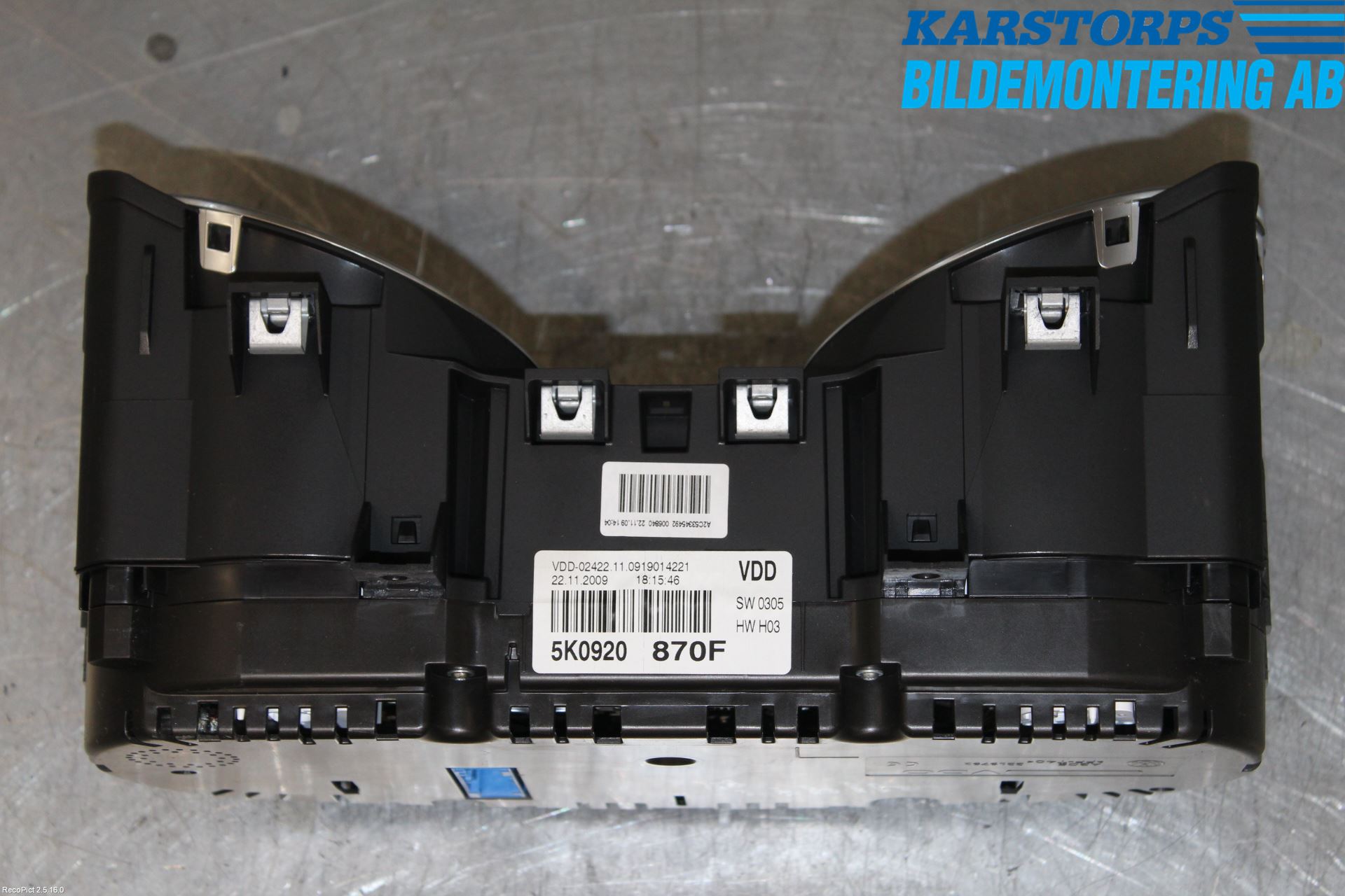 Volkswagen VW GOLF VI 09-13 Instrument Komb