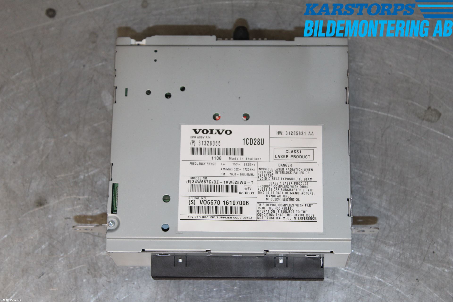 Volvo XC90 07-14 Cd Radio - Multimediapanel