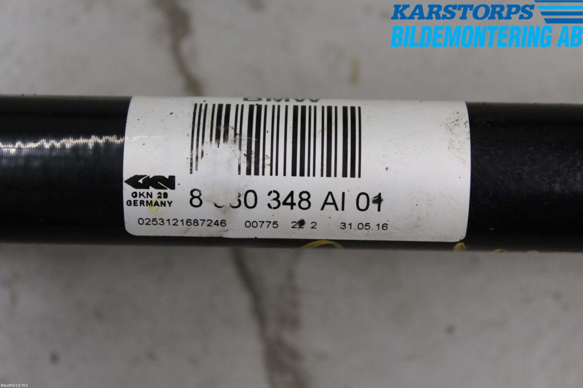BMW 3 F30/F31/F80 12-19 Drivaxel Bak Höger