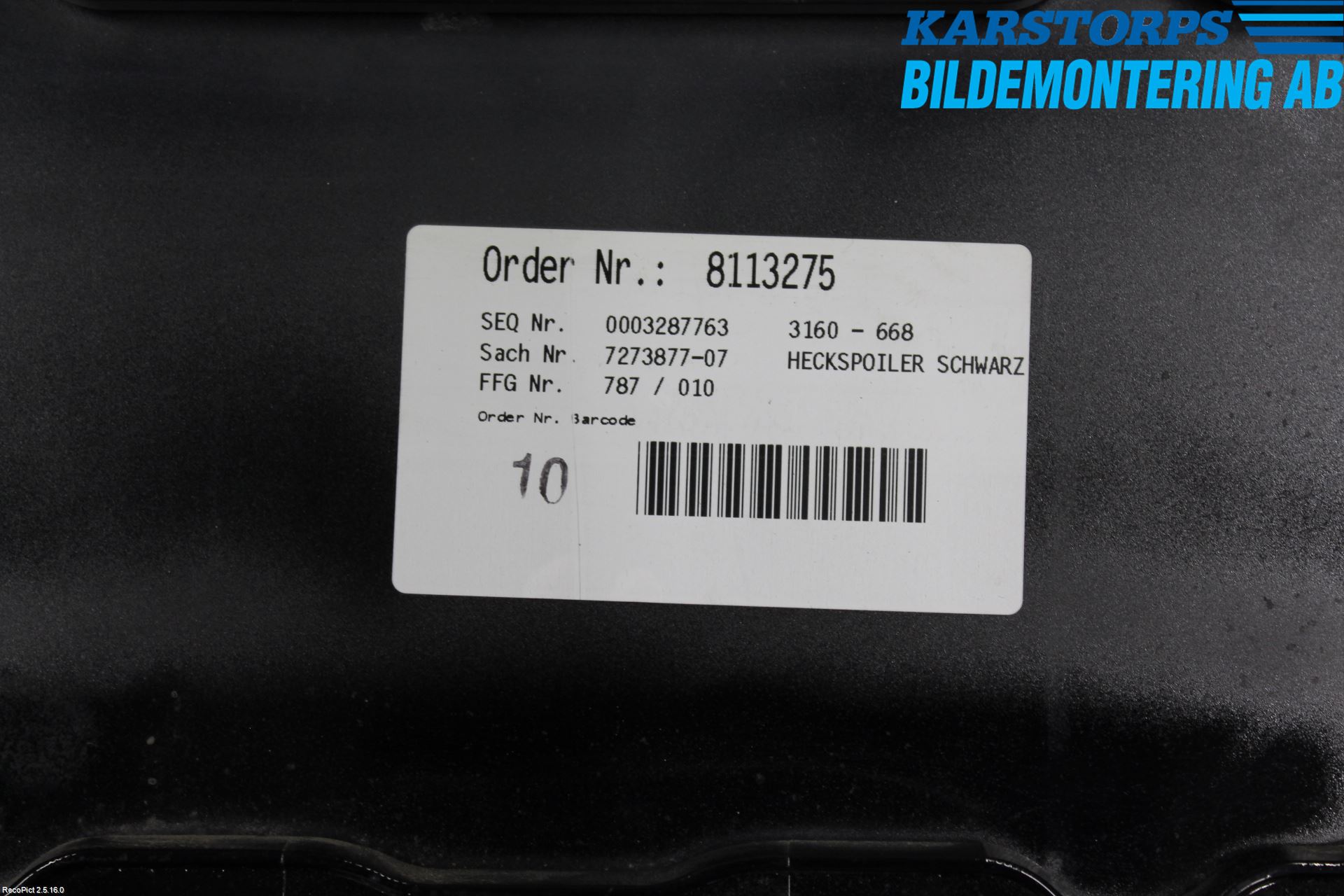 BMW 3 F30/F31/F80 12-19 Spoiler Baklucka