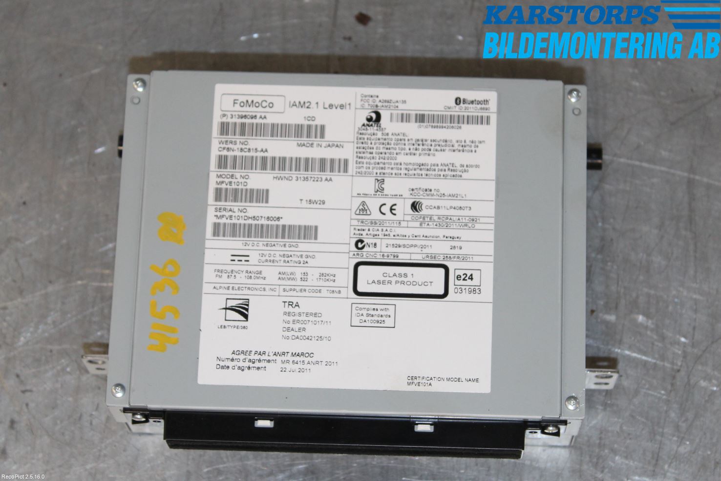 Volvo V60 14-18 Cd Radio - Multimediapanel