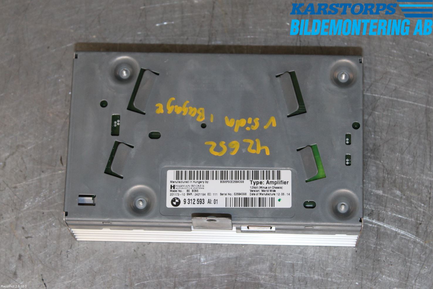 BMW 5 F10/F11/F18 09-17 Radio-Stereo Förstärkare
