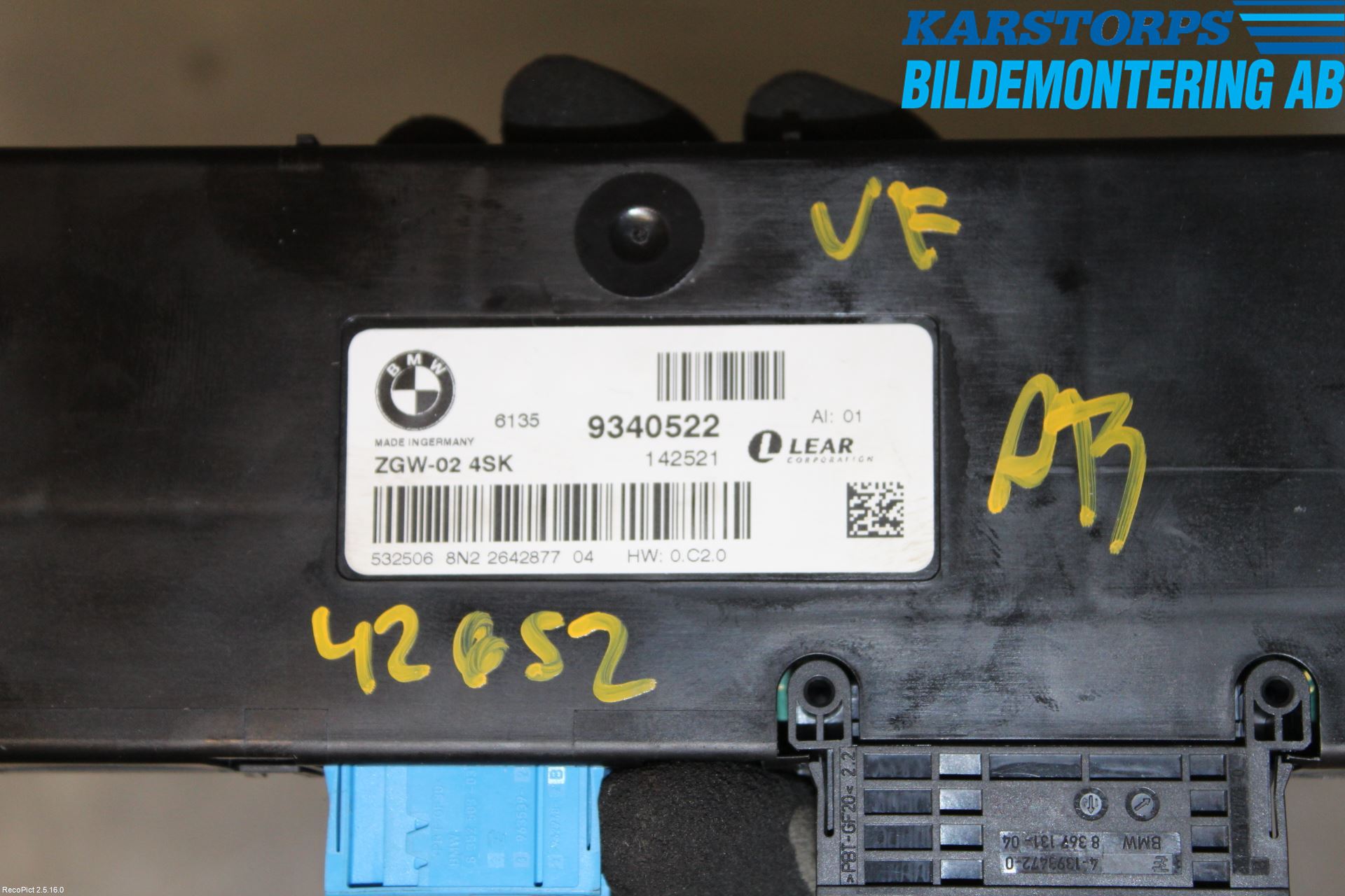 BMW 5 F10/F11/F18 09-17 Styrenhet Övrigt