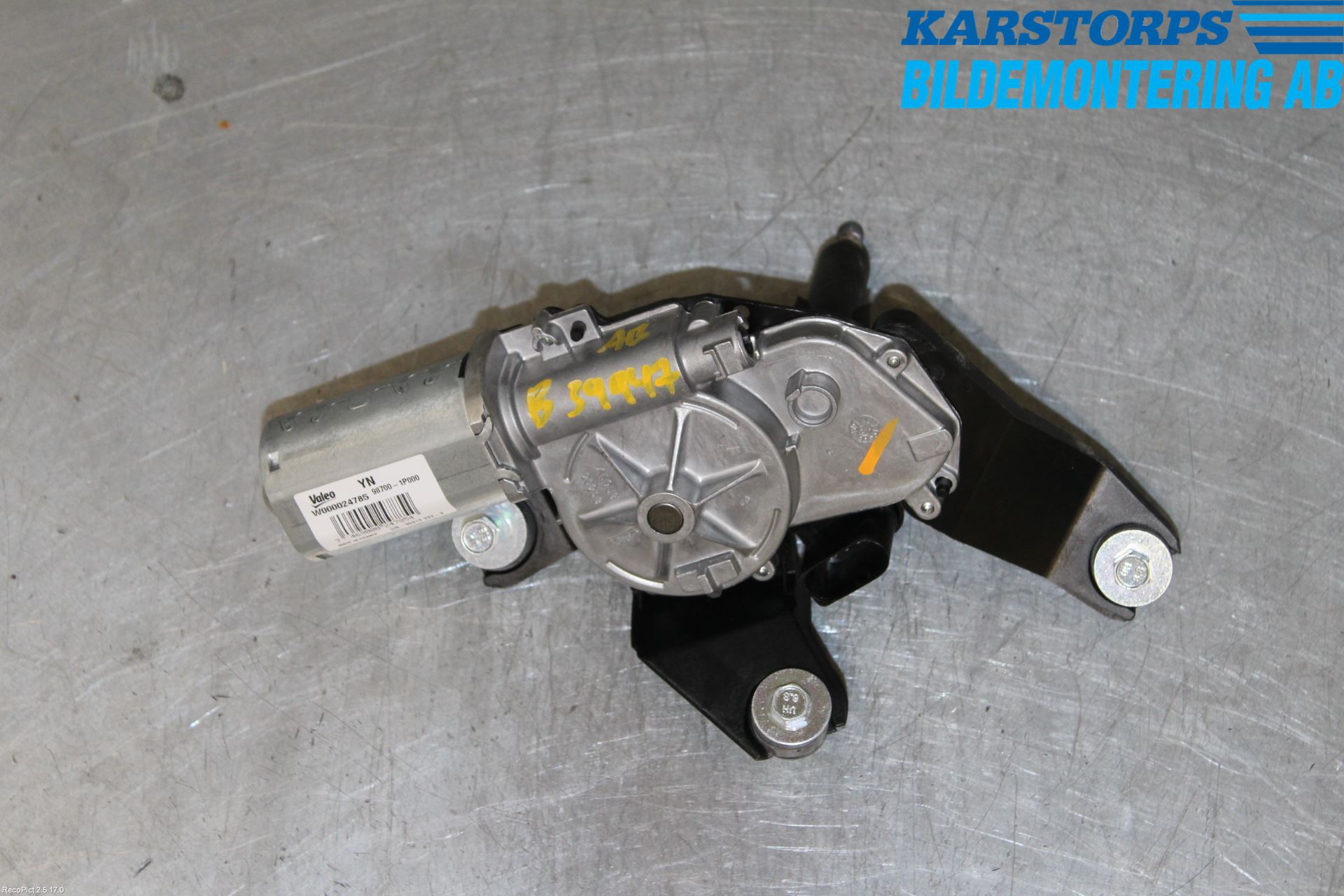 Kia VENGA 10-19 Torkarmotor Baklucka