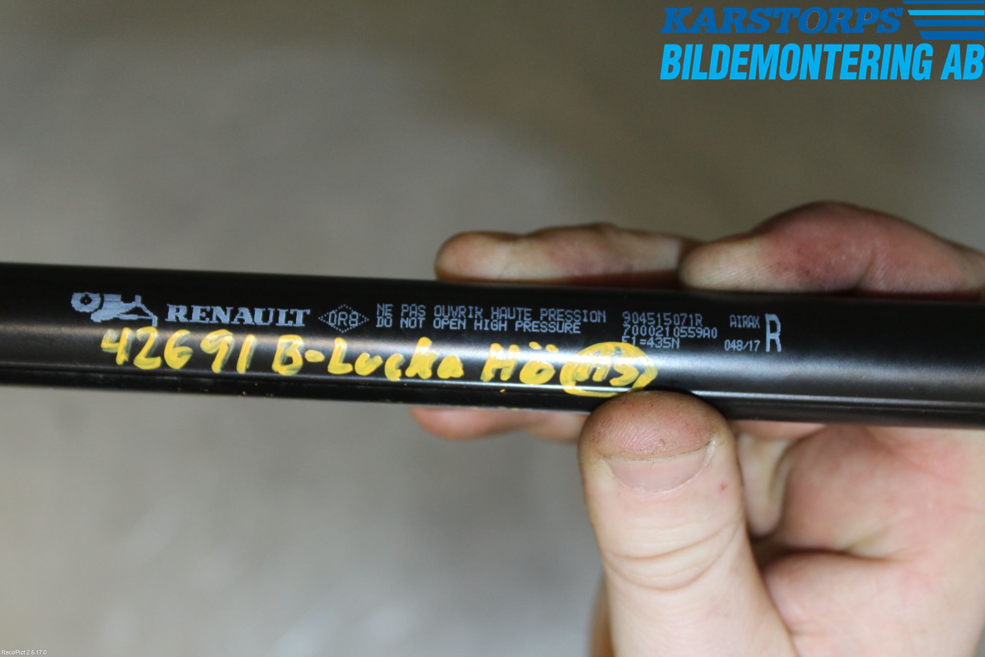 Renault MEGANE IV 16-23 Gasfjäder Baklucka