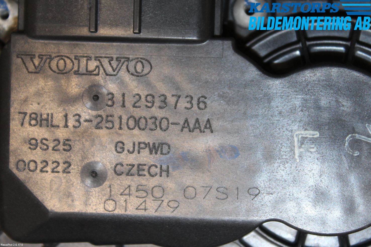 Volvo V70 14-16 Injspjällhus