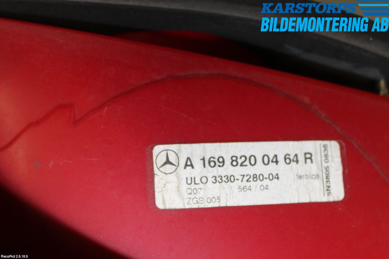 Mercedes-Benz MB A-KLASS (W169) 04-12 Bakljus Höger