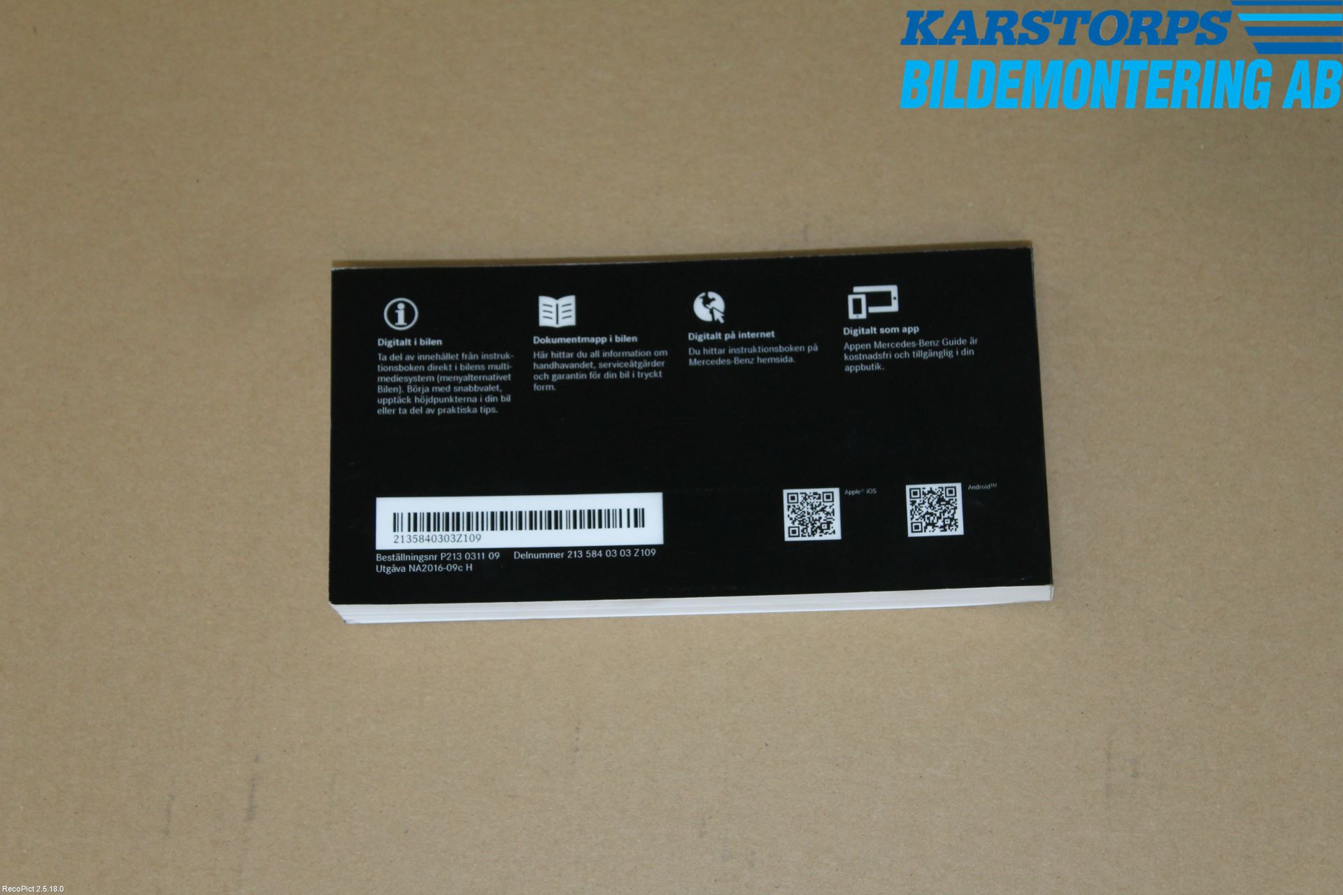 Mercedes-Benz MB E-KLASS (W213) 16-23 Instruktionsbok