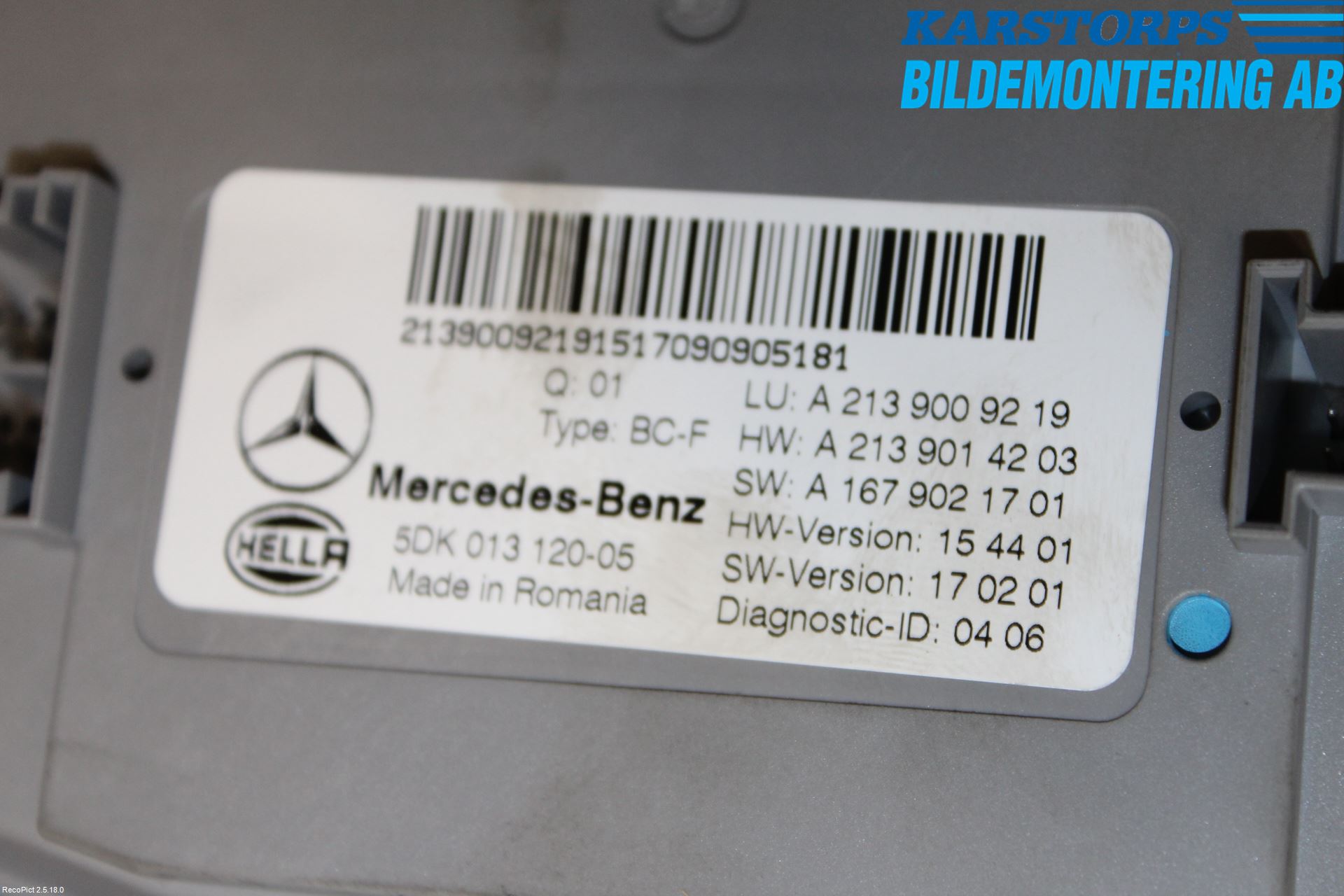 Mercedes-Benz MB E-KLASS (W213) 16-23 Styrenhet Parkeringshjälp