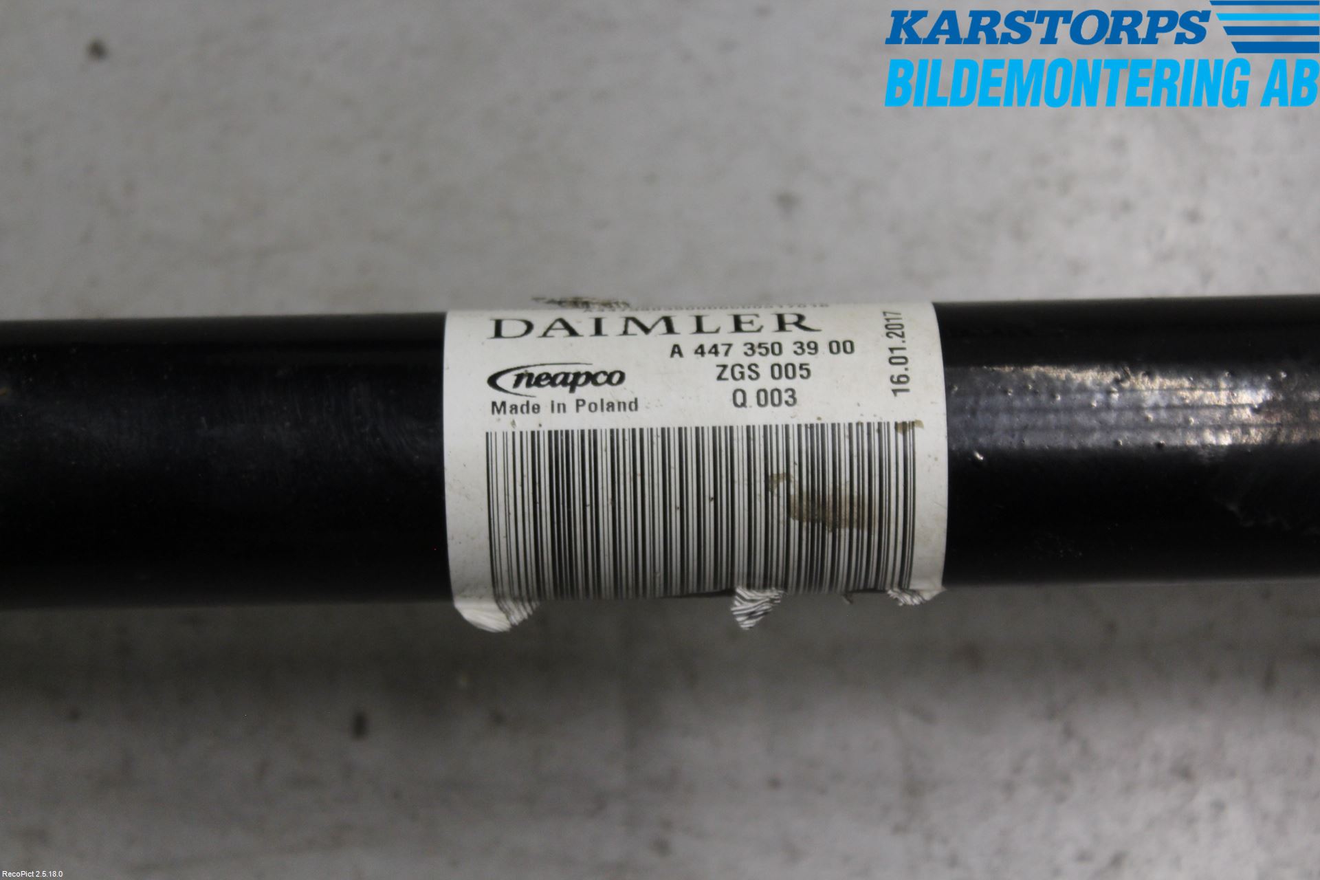 Mercedes-Benz MB VITO/V-KLASS (W640,W447,W448) 14- Drivaxel Bak Höger
