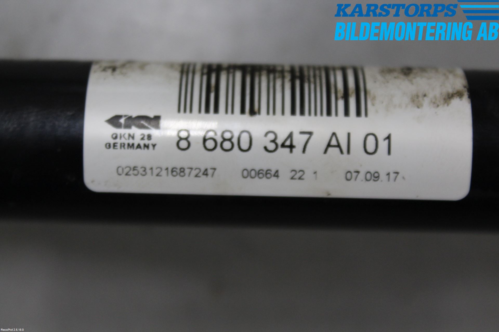 BMW 3 F30/F31/F80 12-19 Drivaxel Bak Vänster