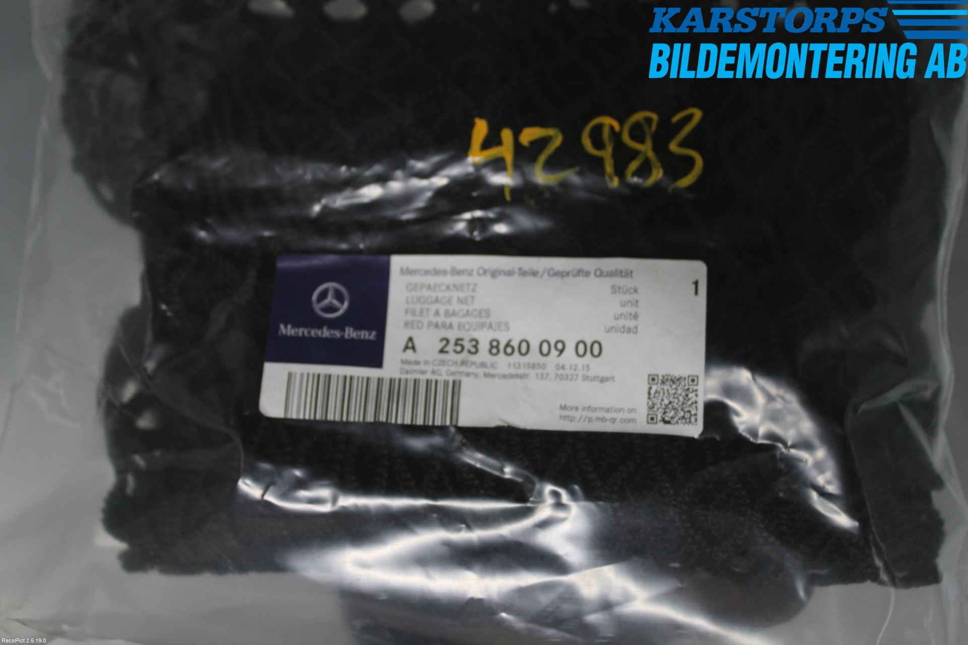 Mercedes-Benz MB GLC-KLASS (X253/C253) 15-22 Lastnät