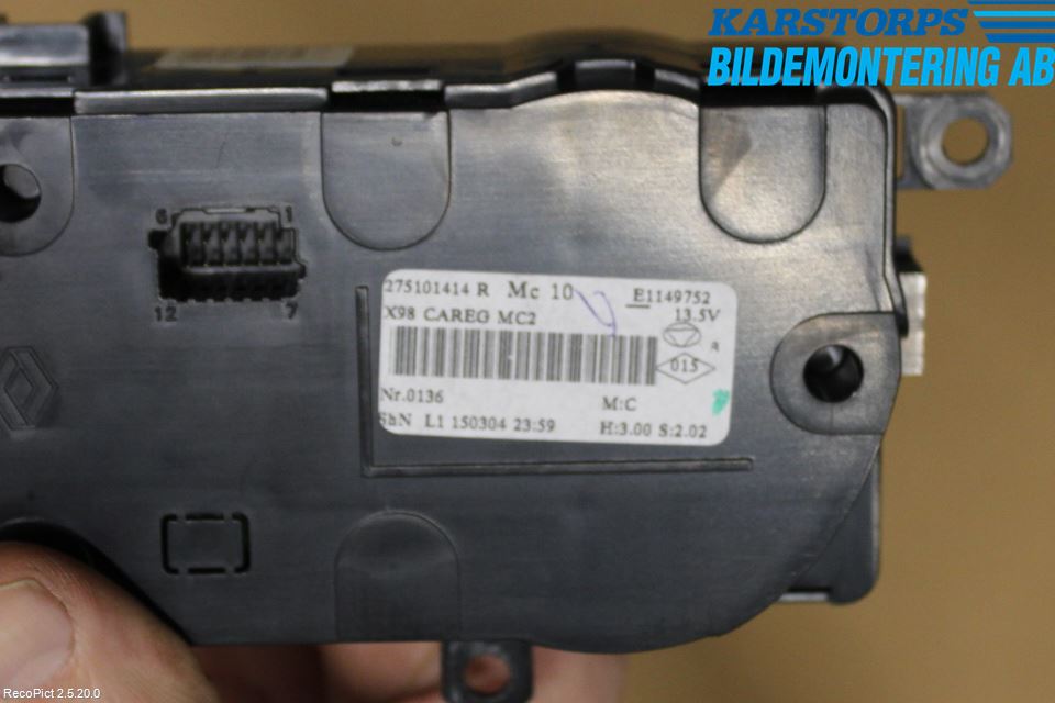 Renault CLIO IV 12-16 Värmereglage