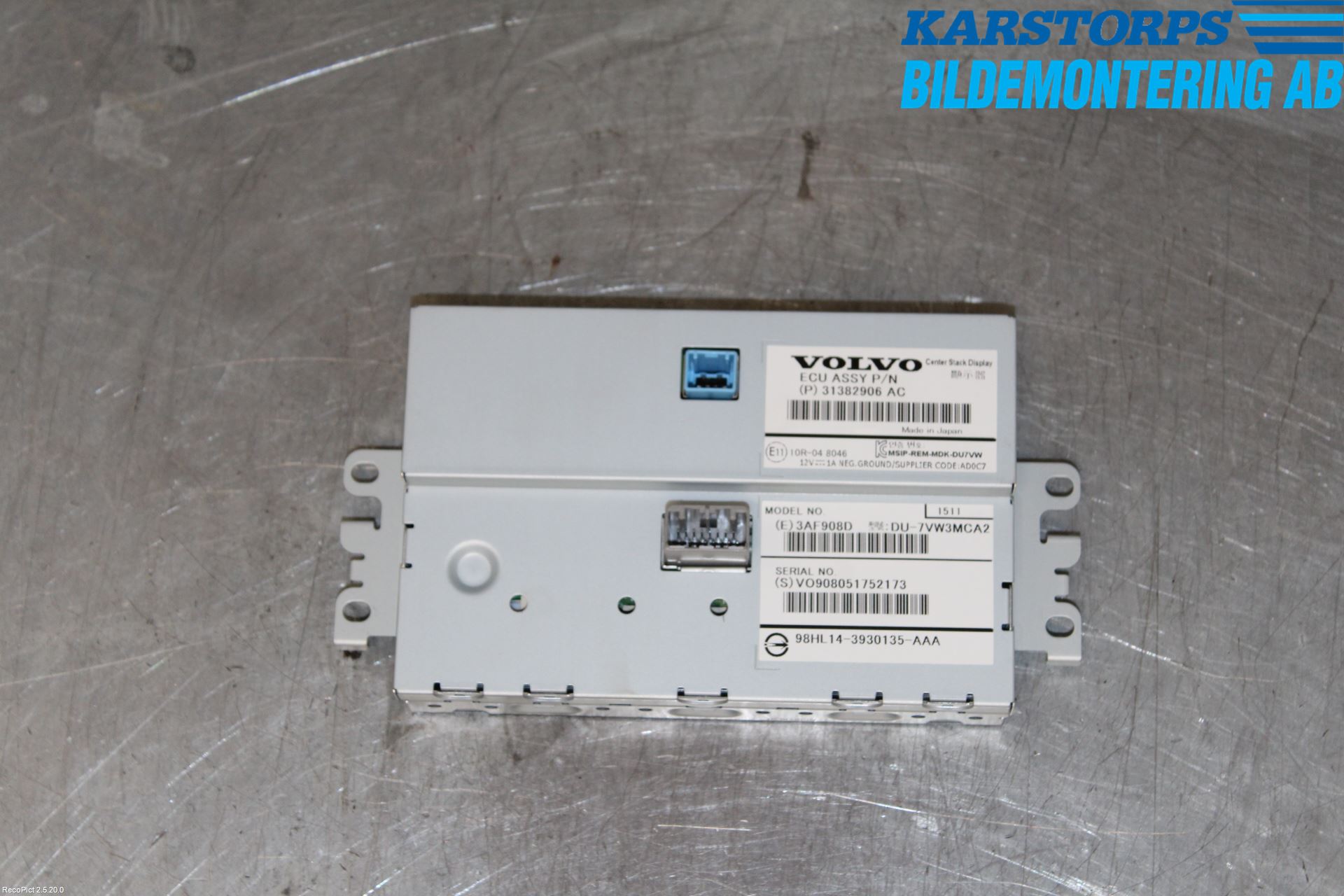 Volvo V40 12-19 Multifunktionsdisplay